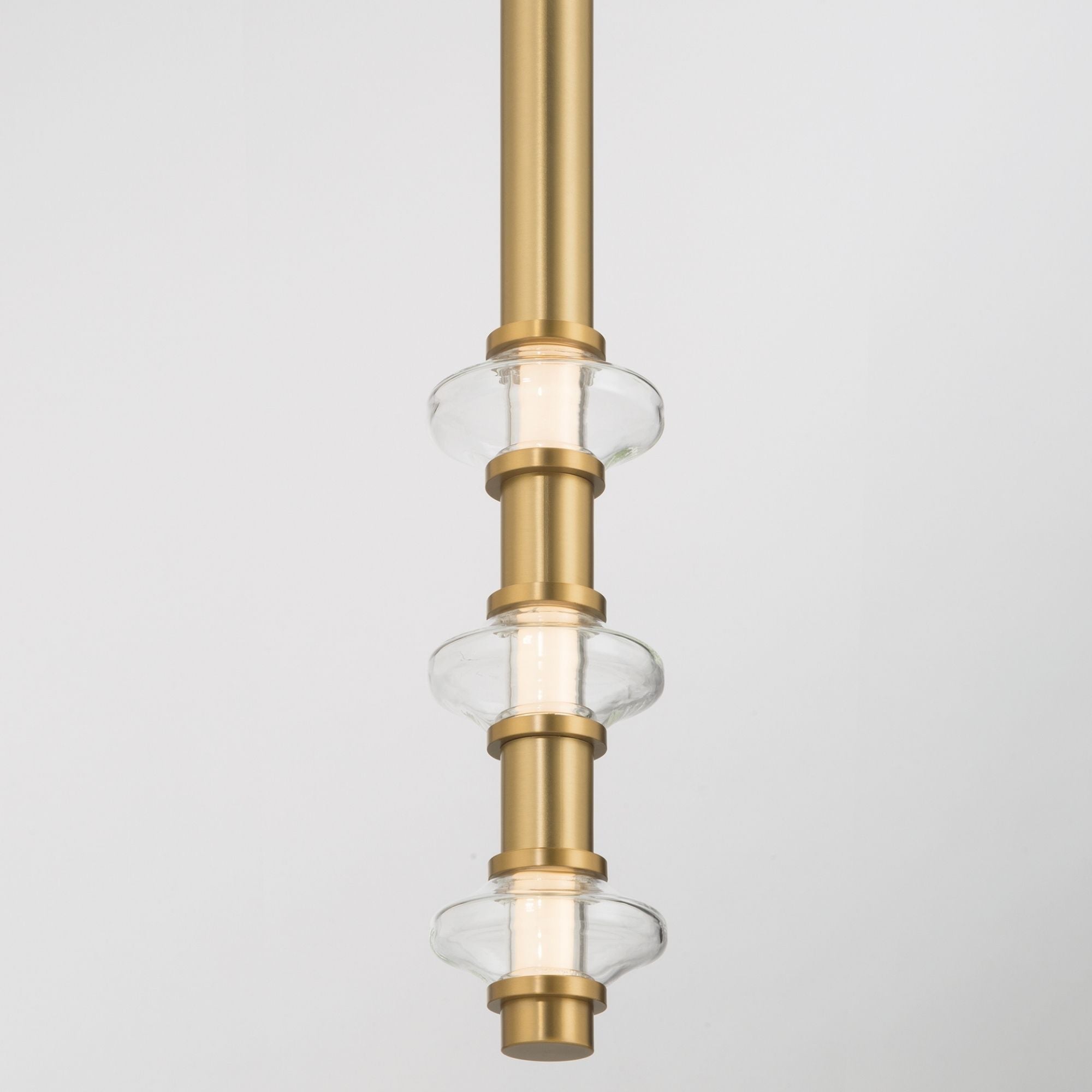 Minka-Lavery Pearl 44 in. LED Mini Pendant, Legacy Brass with Clear Glass