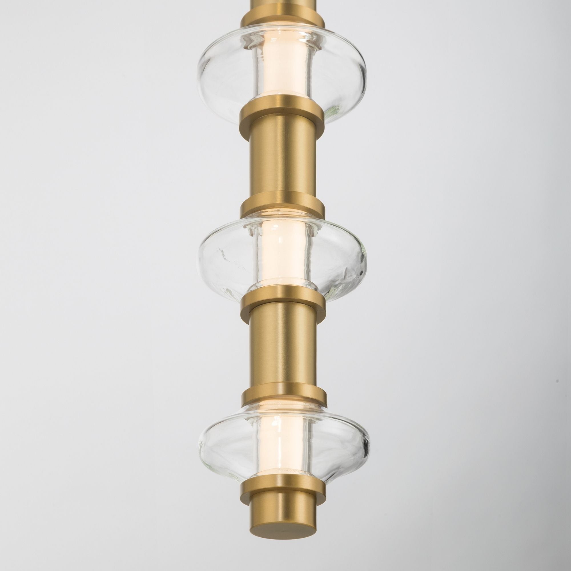 Minka-Lavery Pearl 44 in. LED Mini Pendant, Legacy Brass with Clear Glass