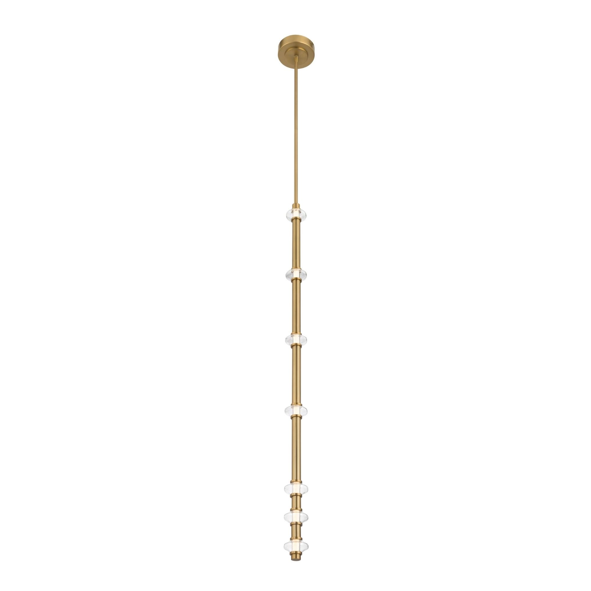 Minka-Lavery Pearl 44 in. LED Mini Pendant, Legacy Brass with Clear Glass