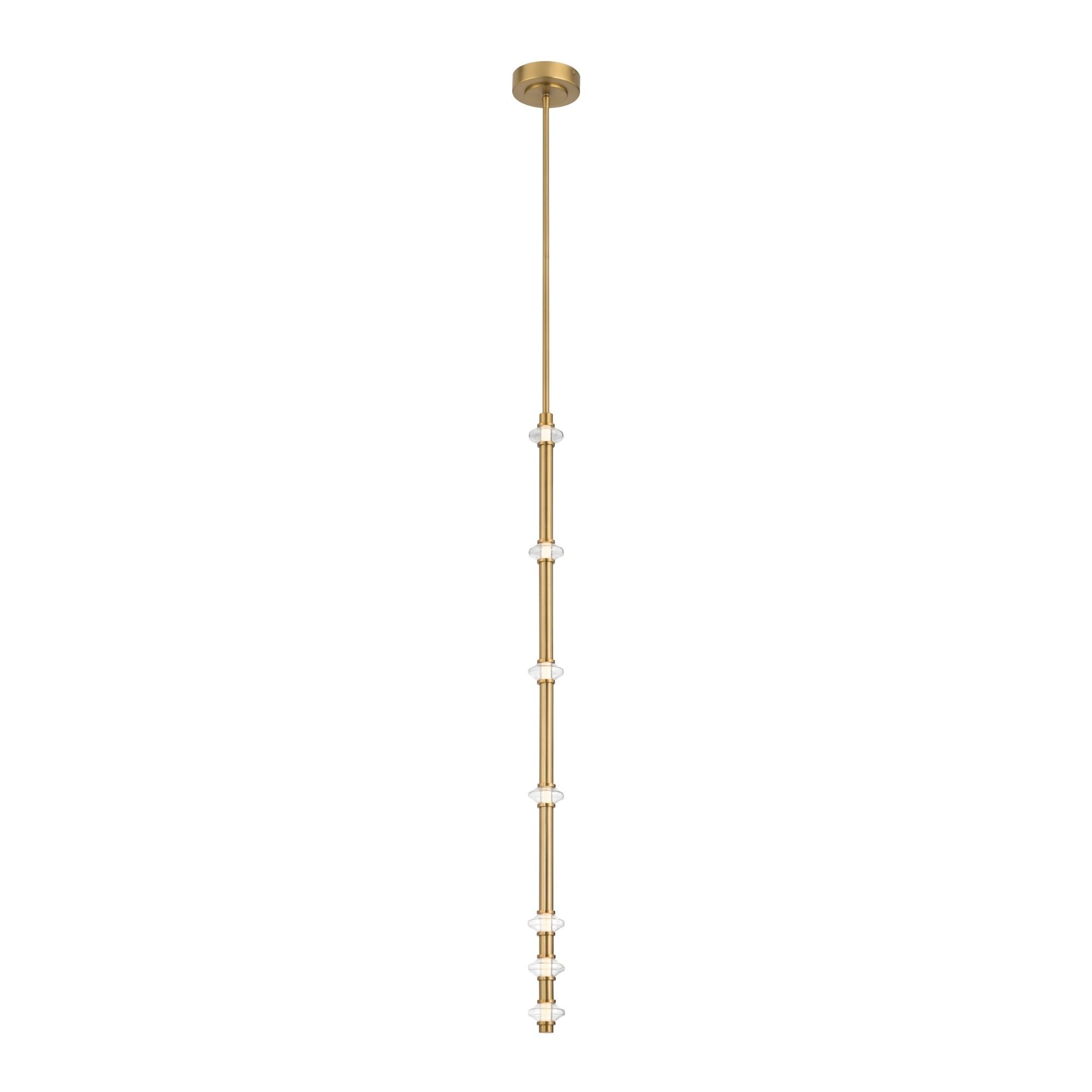 Minka-Lavery Pearl 44 in. LED Mini Pendant, Legacy Brass with Clear Glass