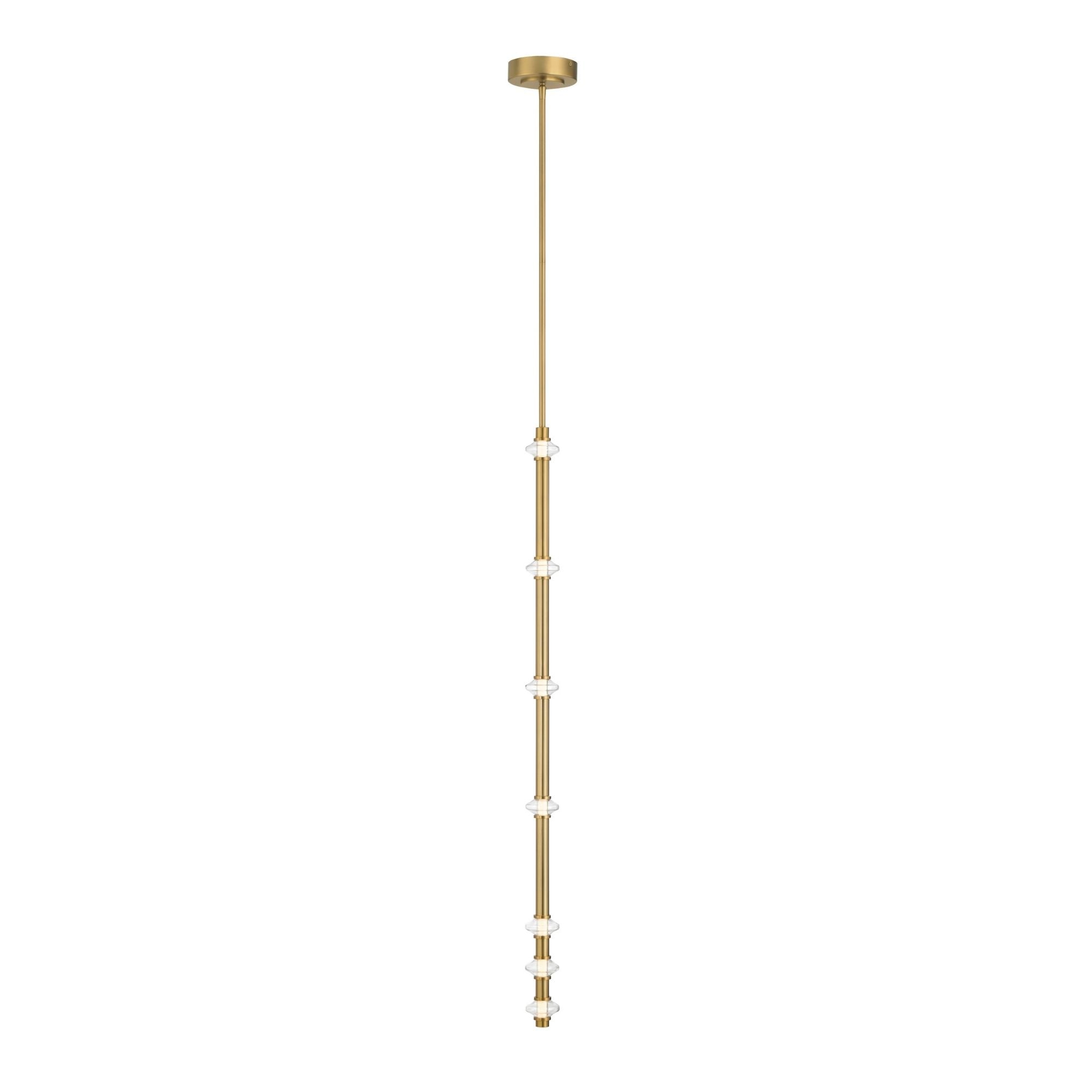 Minka-Lavery Pearl 44 in. LED Mini Pendant, Legacy Brass with Clear Glass