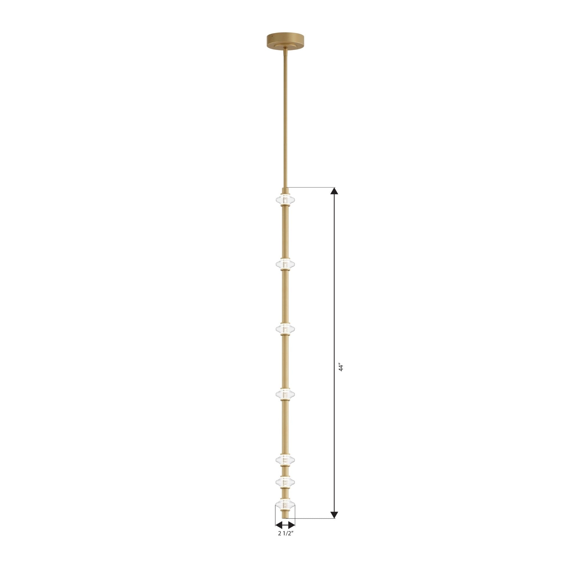 Minka-Lavery Pearl 44 in. LED Mini Pendant, Legacy Brass with Clear Glass