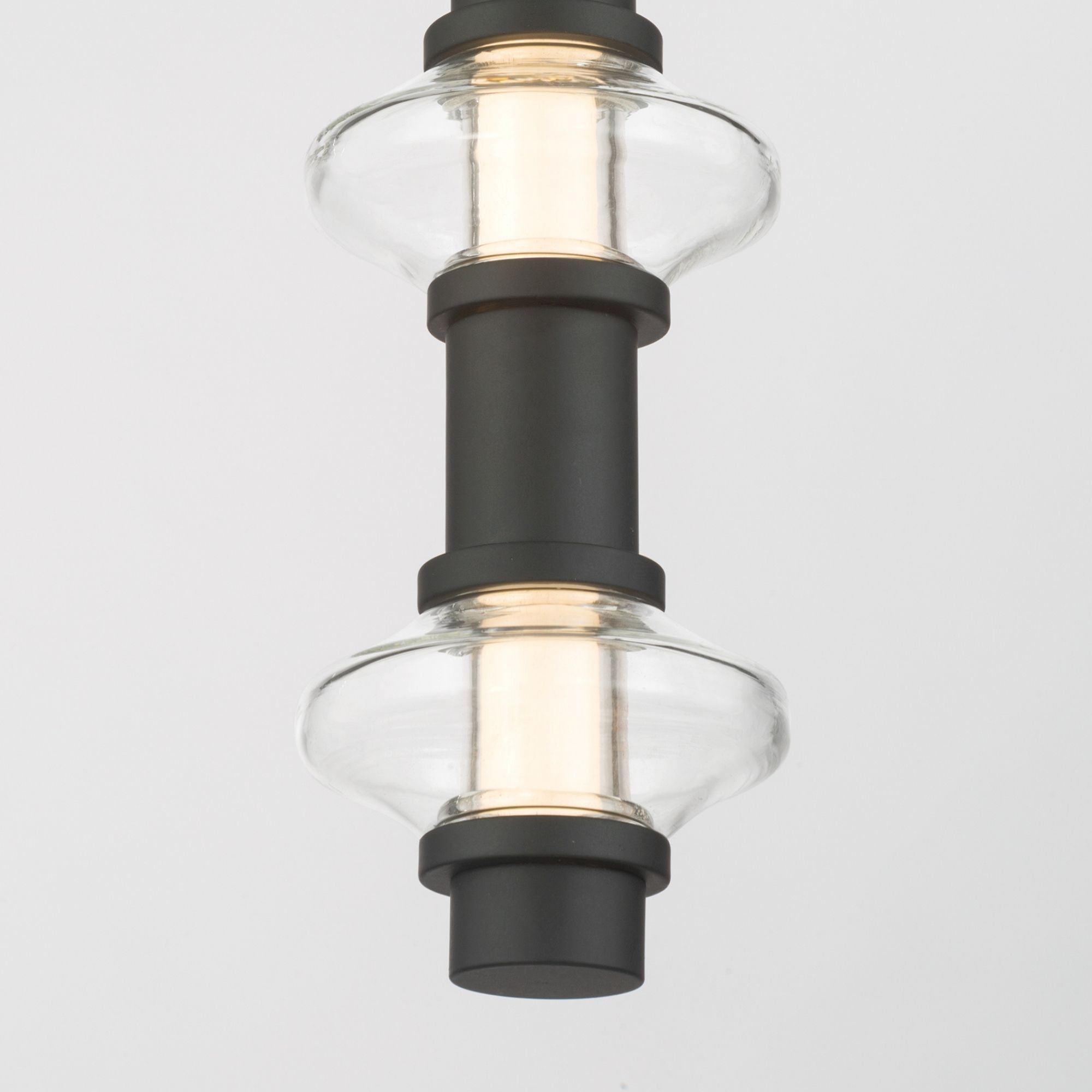 Minka-Lavery Pearl 44 in. LED Mini Pendant, Dark Matte Black with Clear Glass