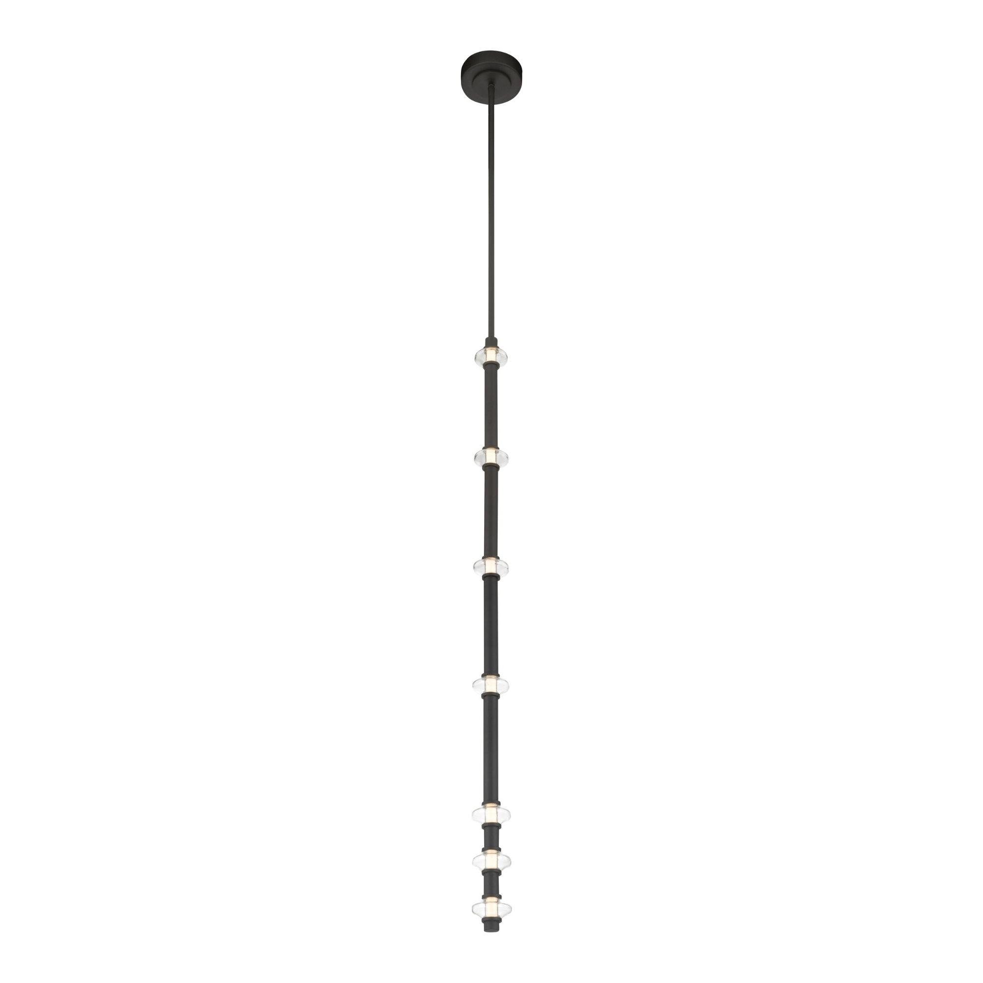 Minka-Lavery Pearl 44 in. LED Mini Pendant, Dark Matte Black with Clear Glass