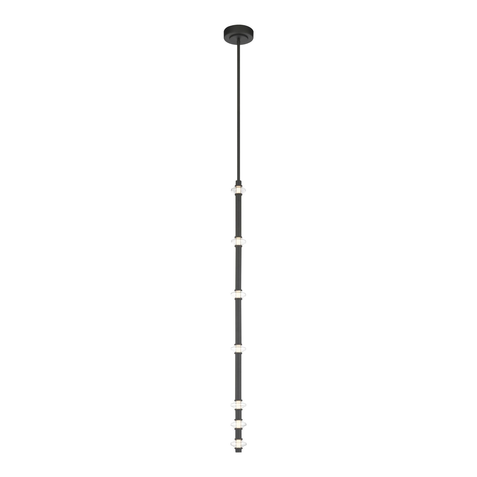 Minka-Lavery Pearl 44 in. LED Mini Pendant, Dark Matte Black with Clear Glass