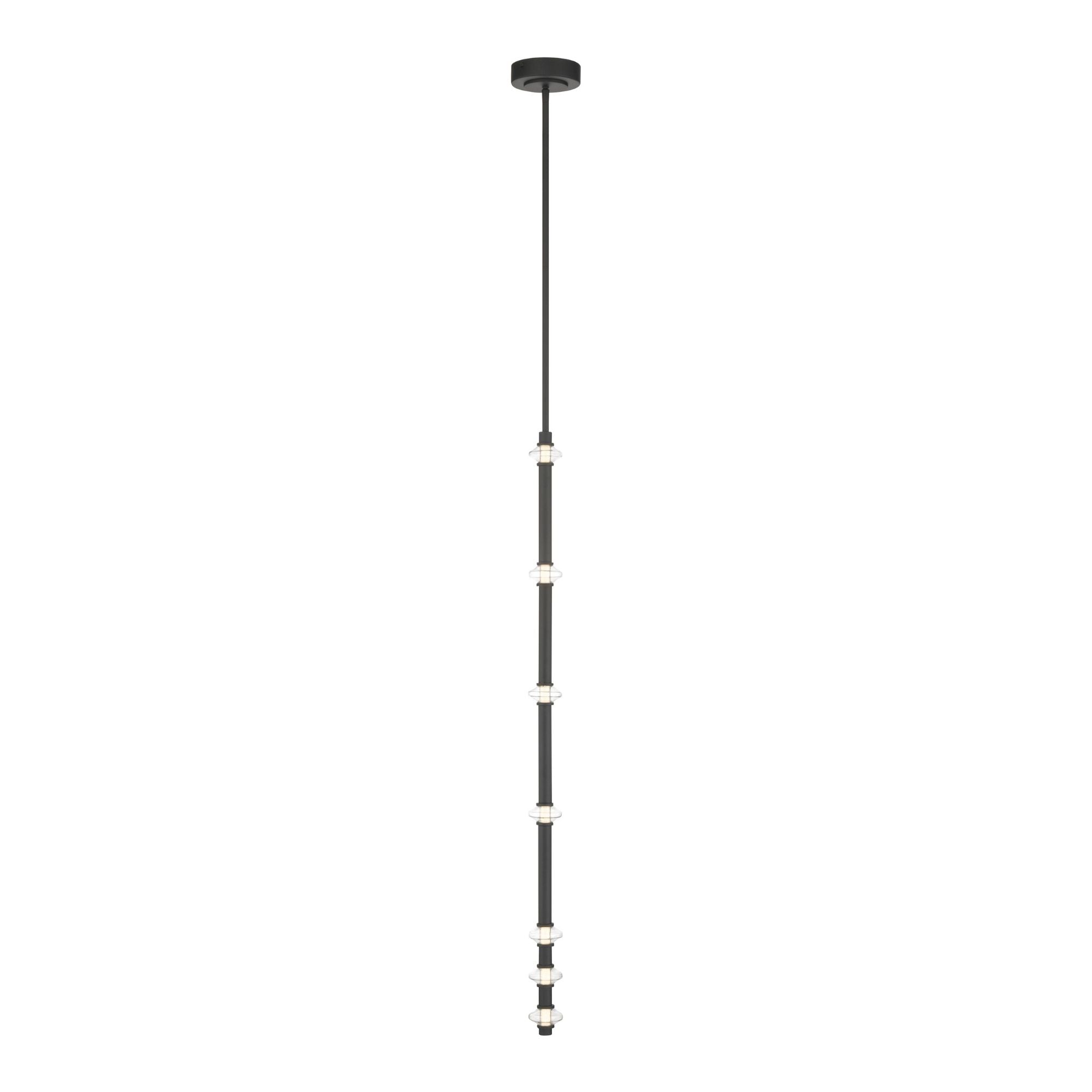 Minka-Lavery Pearl 44 in. LED Mini Pendant, Dark Matte Black with Clear Glass