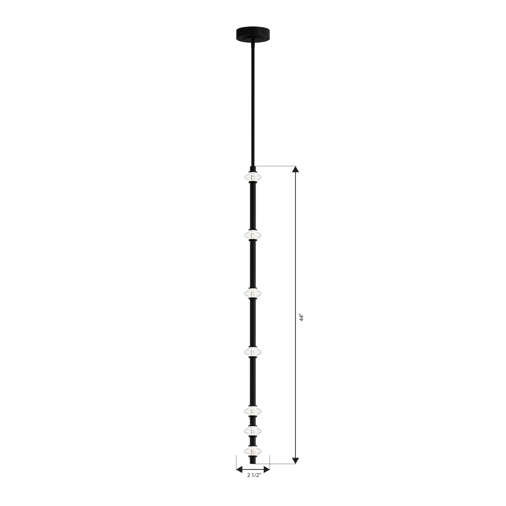 Minka-Lavery Pearl 44 in. LED Mini Pendant, Dark Matte Black with Clear Glass