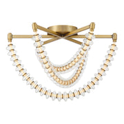 Minka-Lavery Pearl Semi-Flush Mount Light, Legacy Brass with Clear Glass