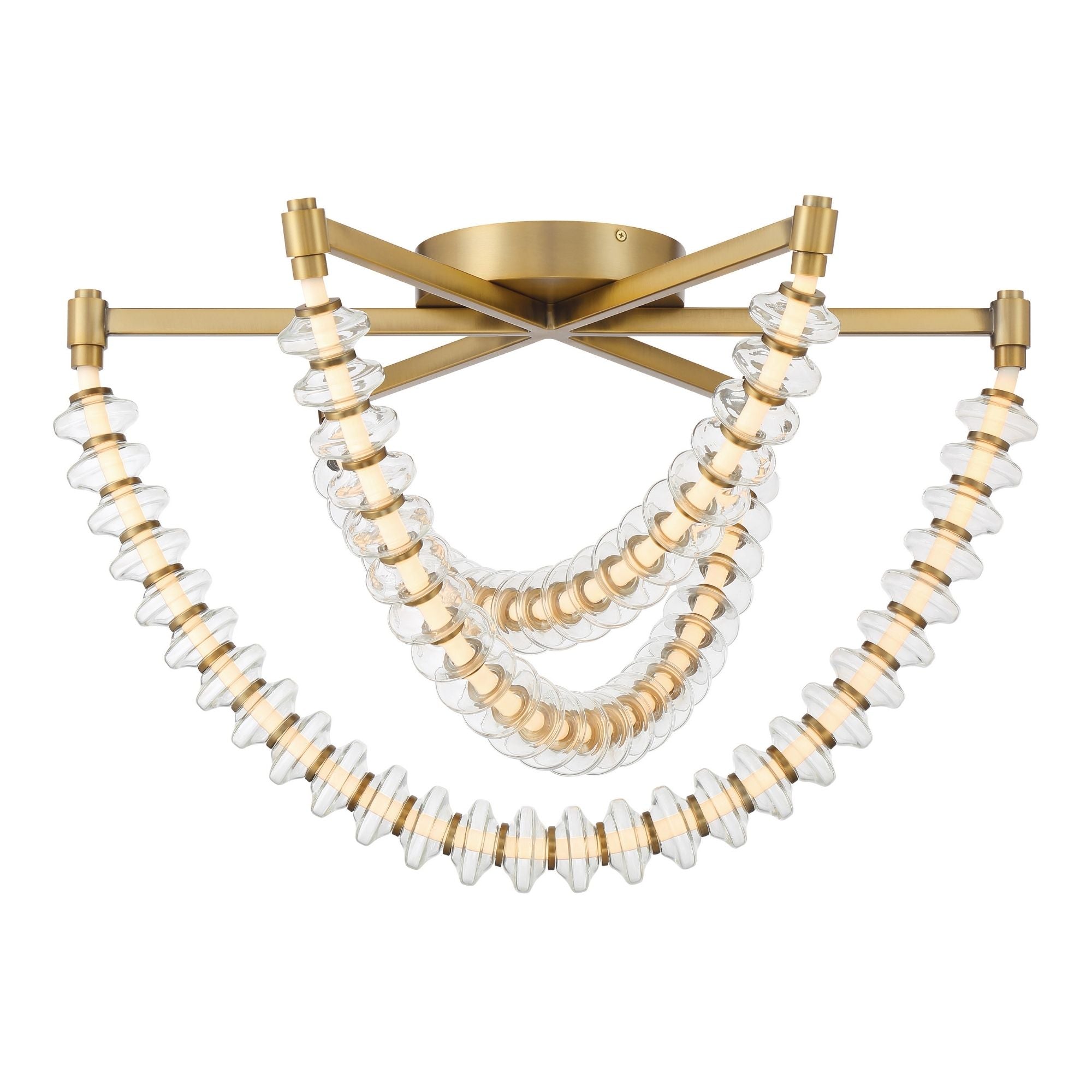 Minka-Lavery Pearl Semi-Flush Mount Light, Legacy Brass with Clear Glass