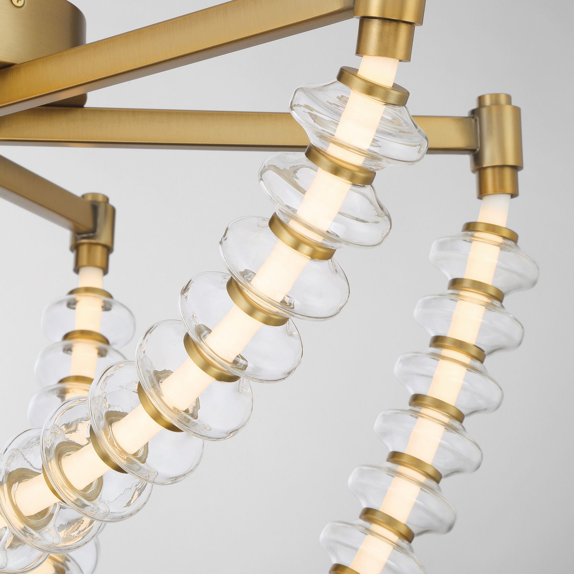 Minka-Lavery Pearl Semi-Flush Mount Light, Legacy Brass with Clear Glass