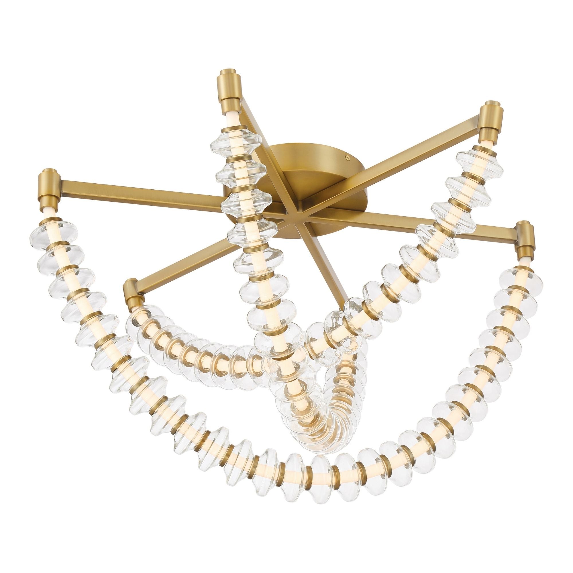 Minka-Lavery Pearl Semi-Flush Mount Light, Legacy Brass with Clear Glass
