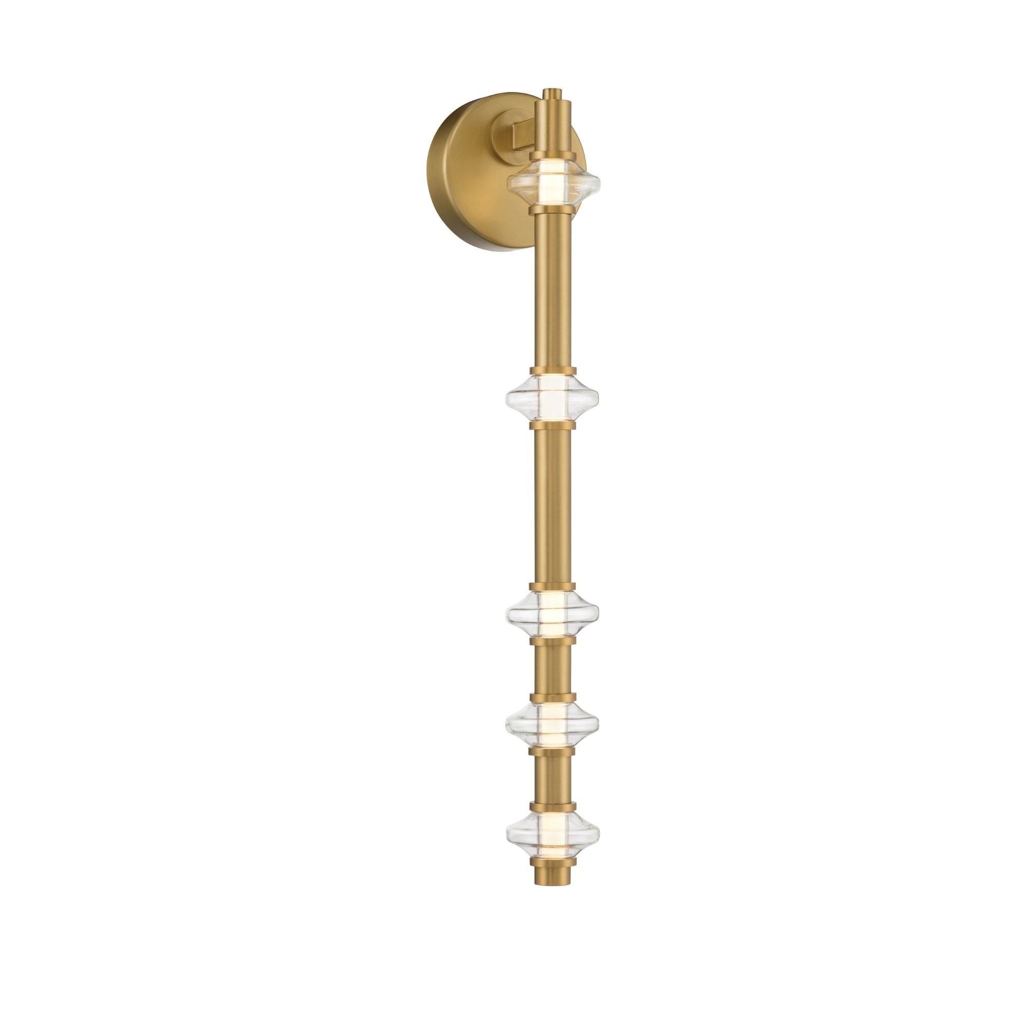 Minka-Lavery Pearl 21.5 in. LED Wall Sconce, Legacy Brass with Clear Glass