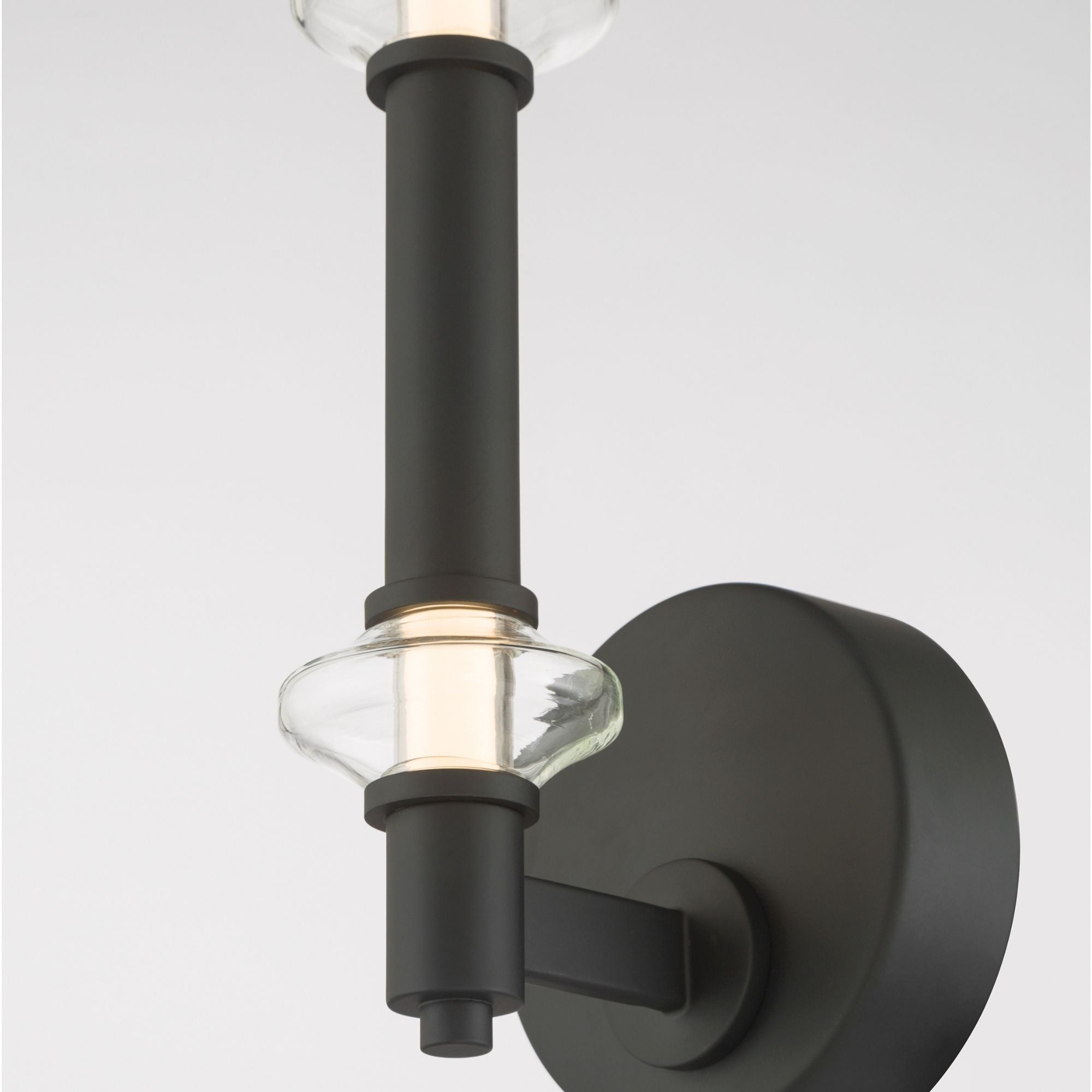 Minka-Lavery Pearl 21.5 in. LED Wall Sconce, Dark Matte Black with Clear Glass