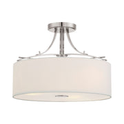 Poleis 17" 3-Light Semi-Flush Mount, Brushed Nickel Finish