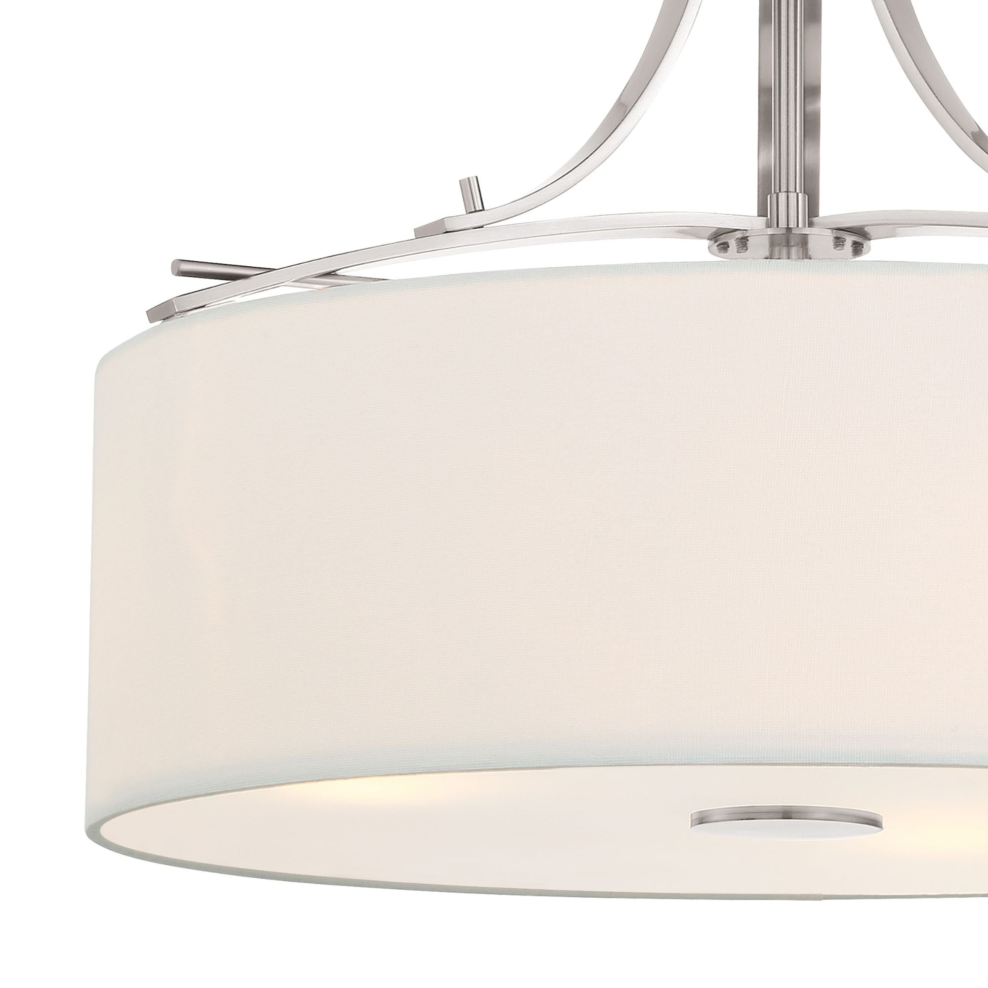 Poleis 17" 3-Light Semi-Flush Mount, Brushed Nickel Finish