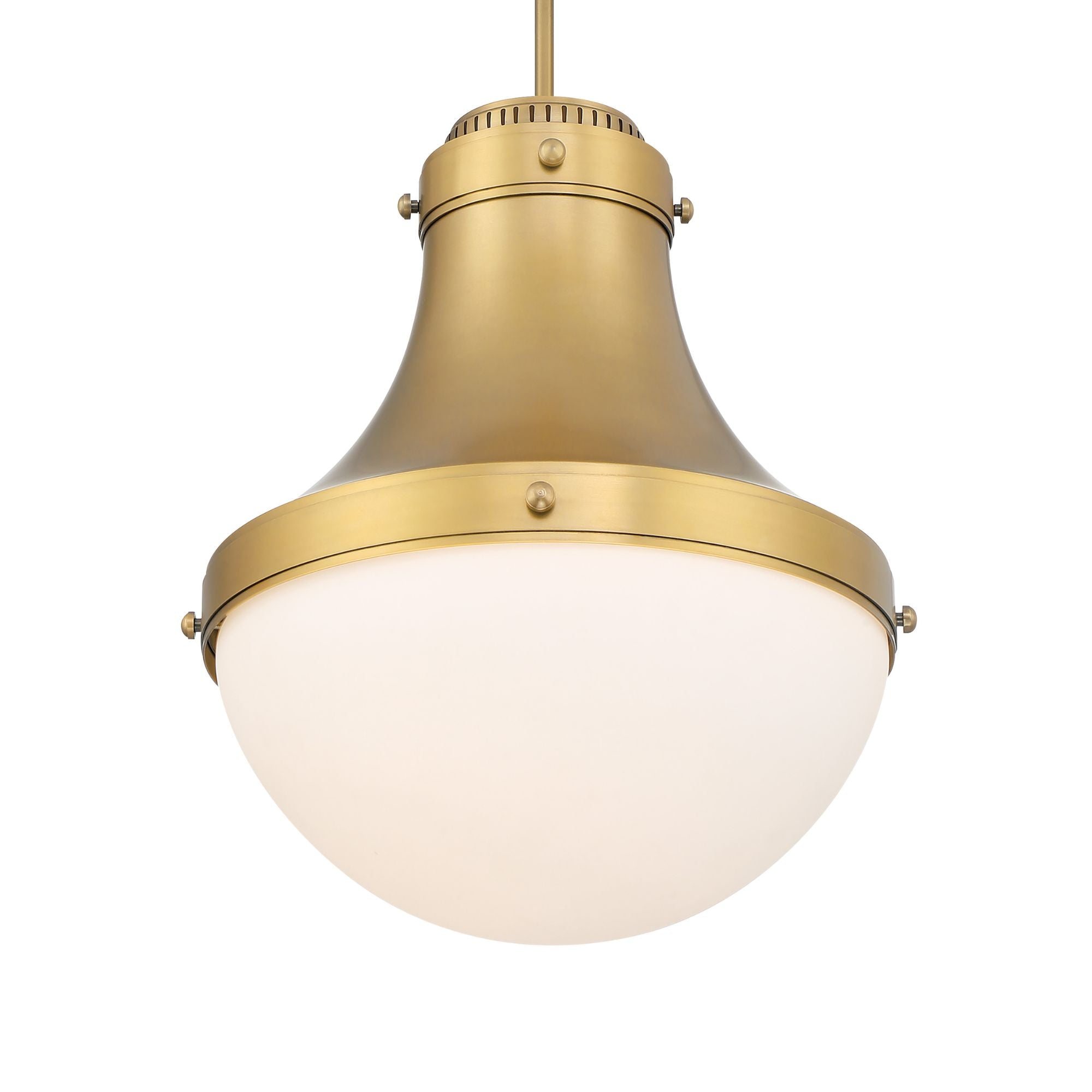 Minka-Lavery Purelight 19 in. Pendant Light, Legacy Brass with Etched Opal Glass