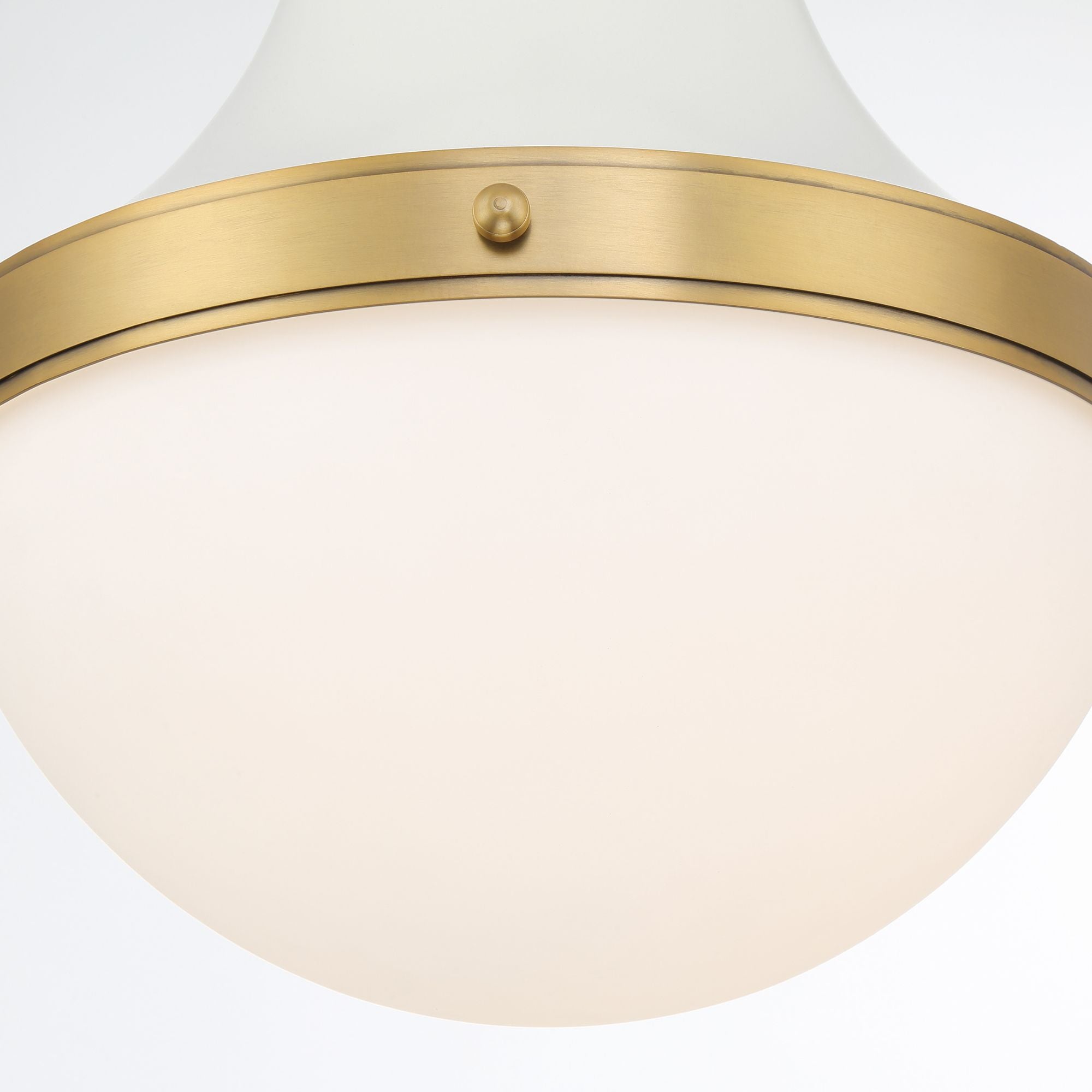 Minka-Lavery Purelight 19 in. Pendant Light, Off White Cream & Legacy Brass with Etched Opal Glass