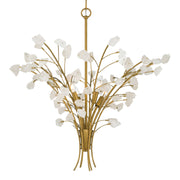 Minka-Lavery Ramus 30 in. 4-Light Chandelier, Painted Legacy Brass & Crystalline Quartz