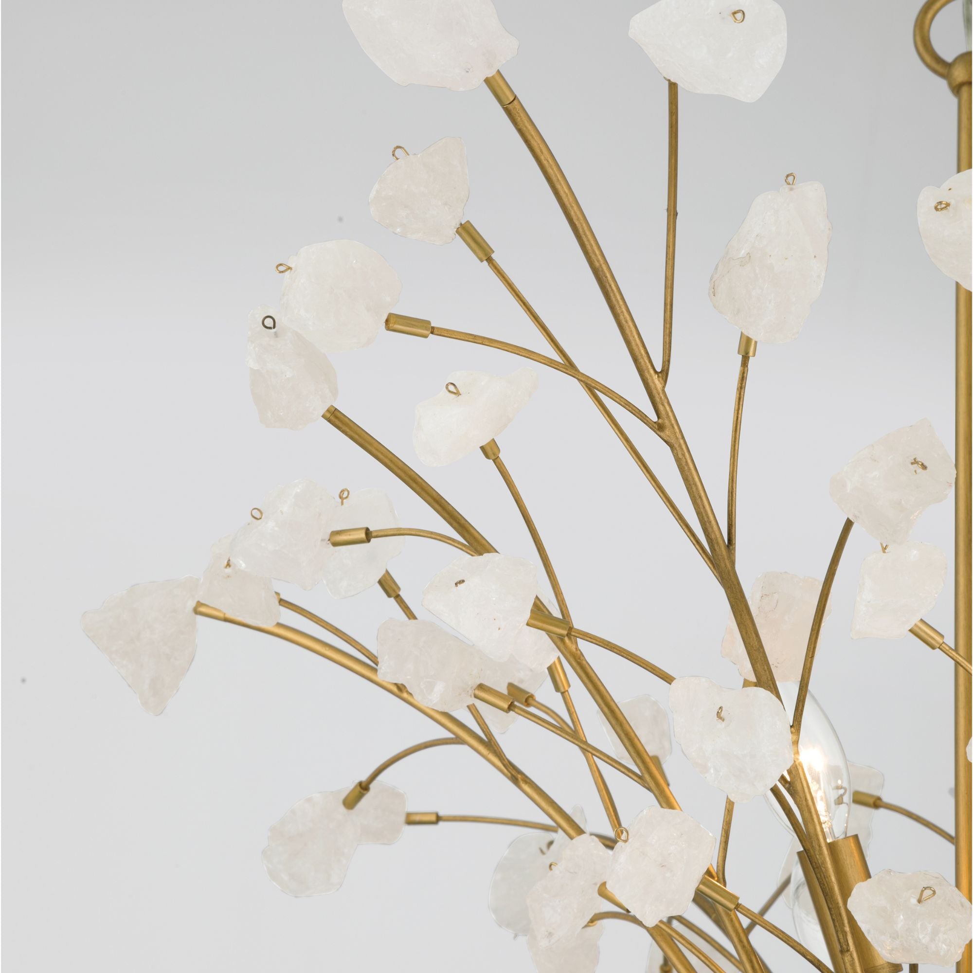 Minka-Lavery Ramus 30 in. 4-Light Chandelier, Painted Legacy Brass & Crystalline Quartz