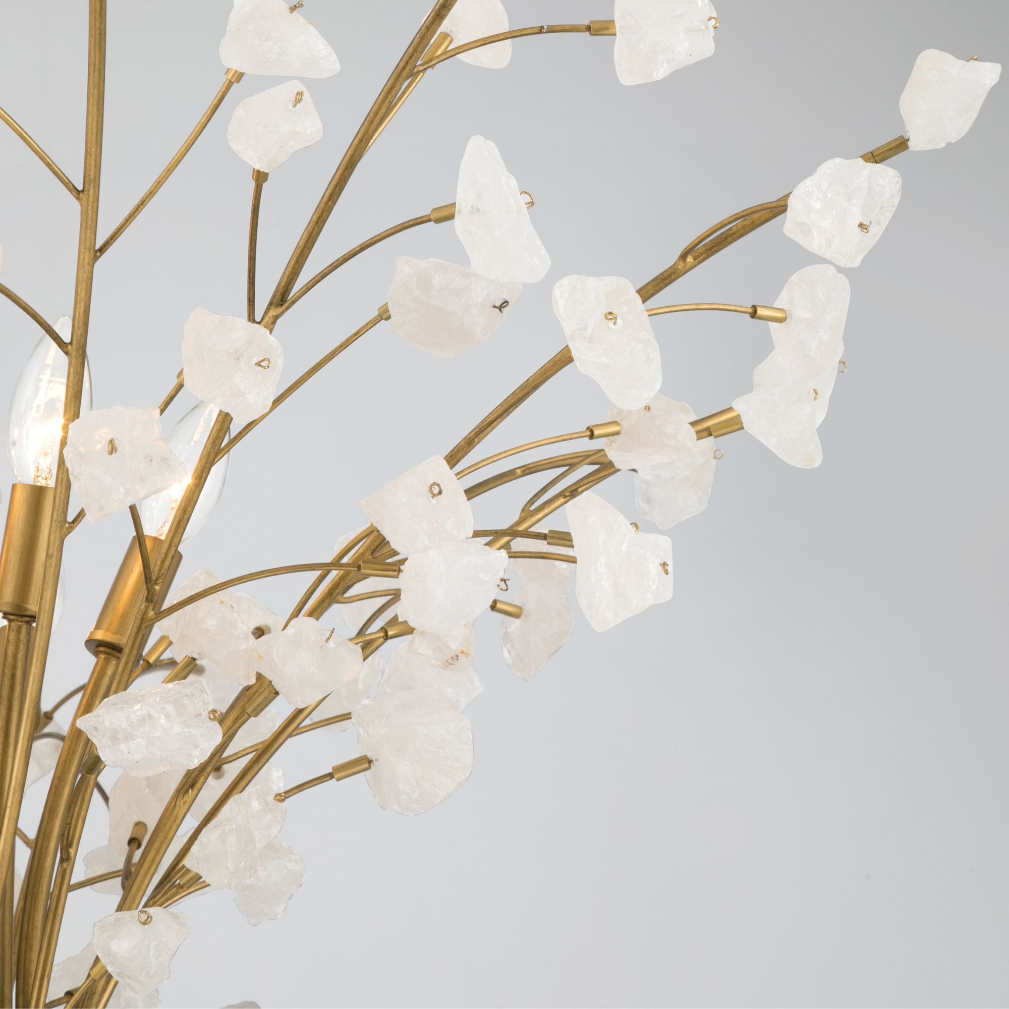 Minka-Lavery Ramus 36 in. 6-Light Chandelier, Painted Legacy Brass with Crystalline Quartz Accents