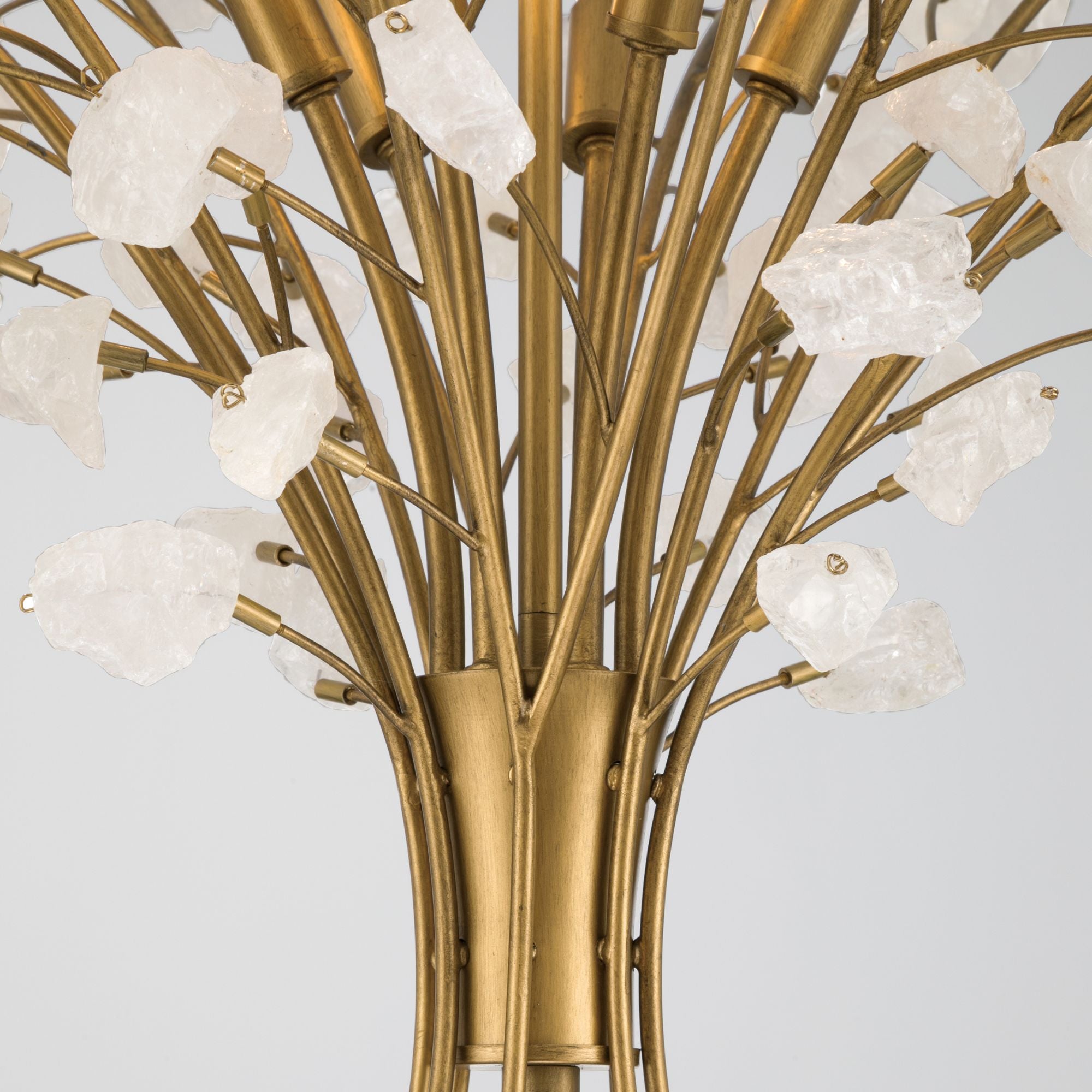 Minka-Lavery Ramus 36 in. 6-Light Chandelier, Painted Legacy Brass with Crystalline Quartz Accents