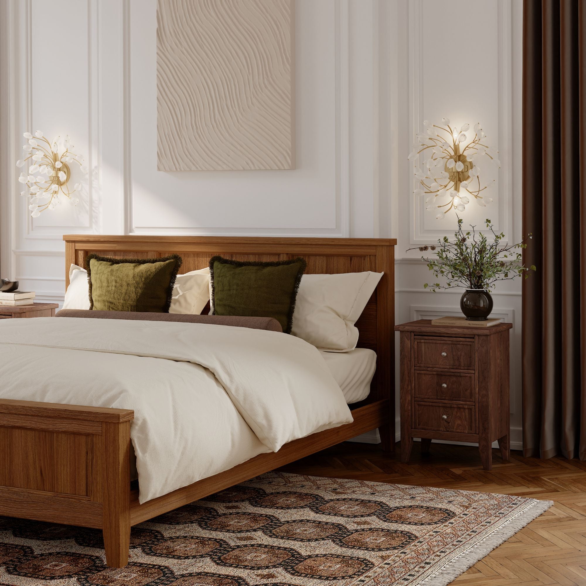 Minka-Lavery Ramus 17.5 in. 2-Light Wall Sconce, Painted Legacy Brass & Crystalline Quartz