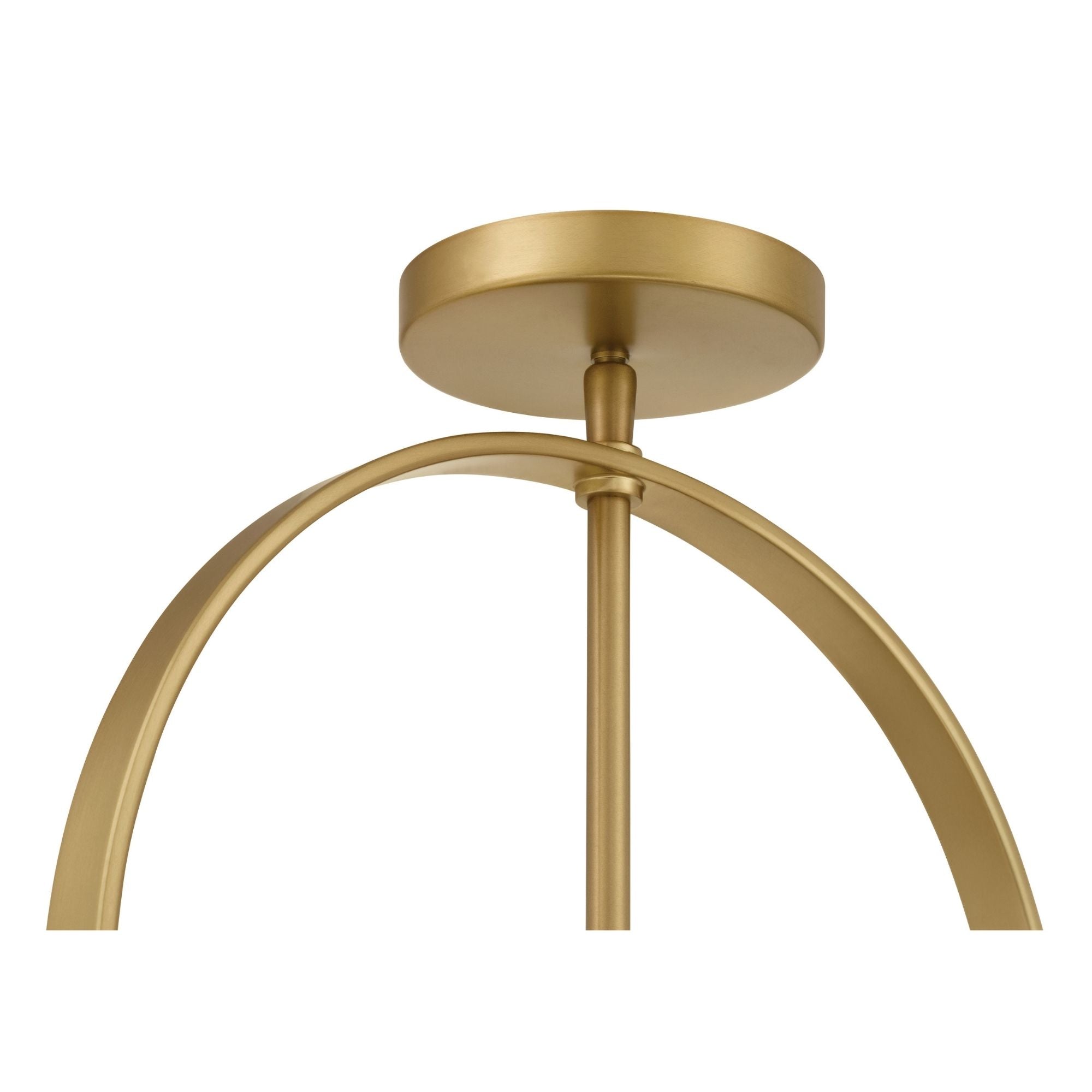 Minka-Lavery Ravik 15.5 in. Semi-Flush Mount, Legacy Brass with Clear and Grey Drum Glass