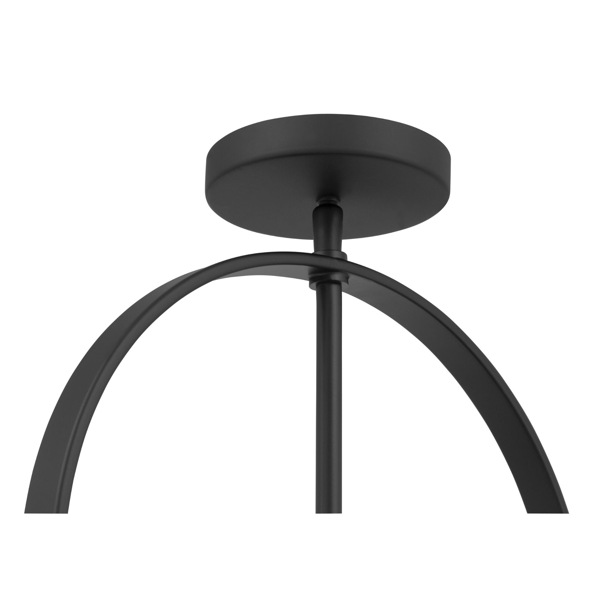 Minka-Lavery Ravik 15.5 in. Semi-Flush Mount Light, Dark Matte Black with Clear and Grey Glass Drum