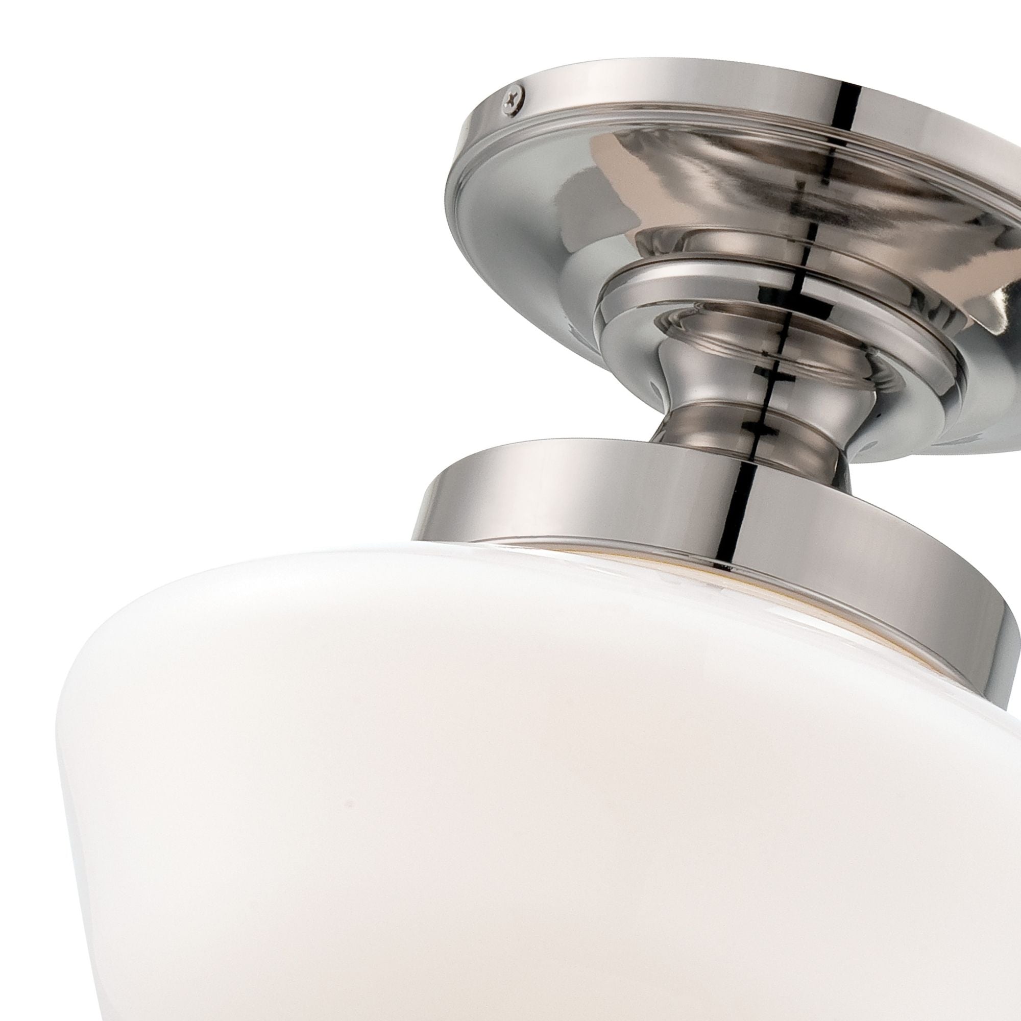 12" Semi-Flush Mount, Polished Nickel Finish