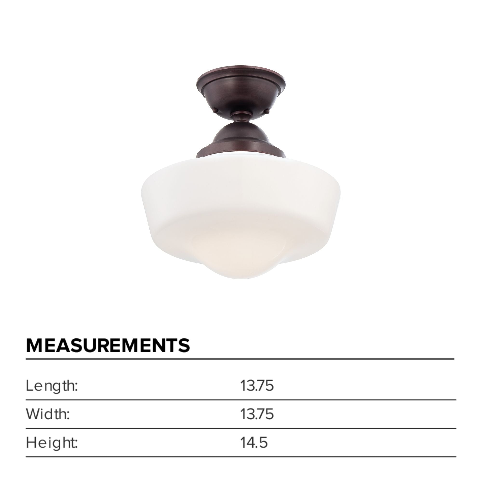 15" Semi-Flush Mount, Brushed Bronze Finish