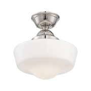 15" Semi-Flush Mount, Polished Nickel Finish