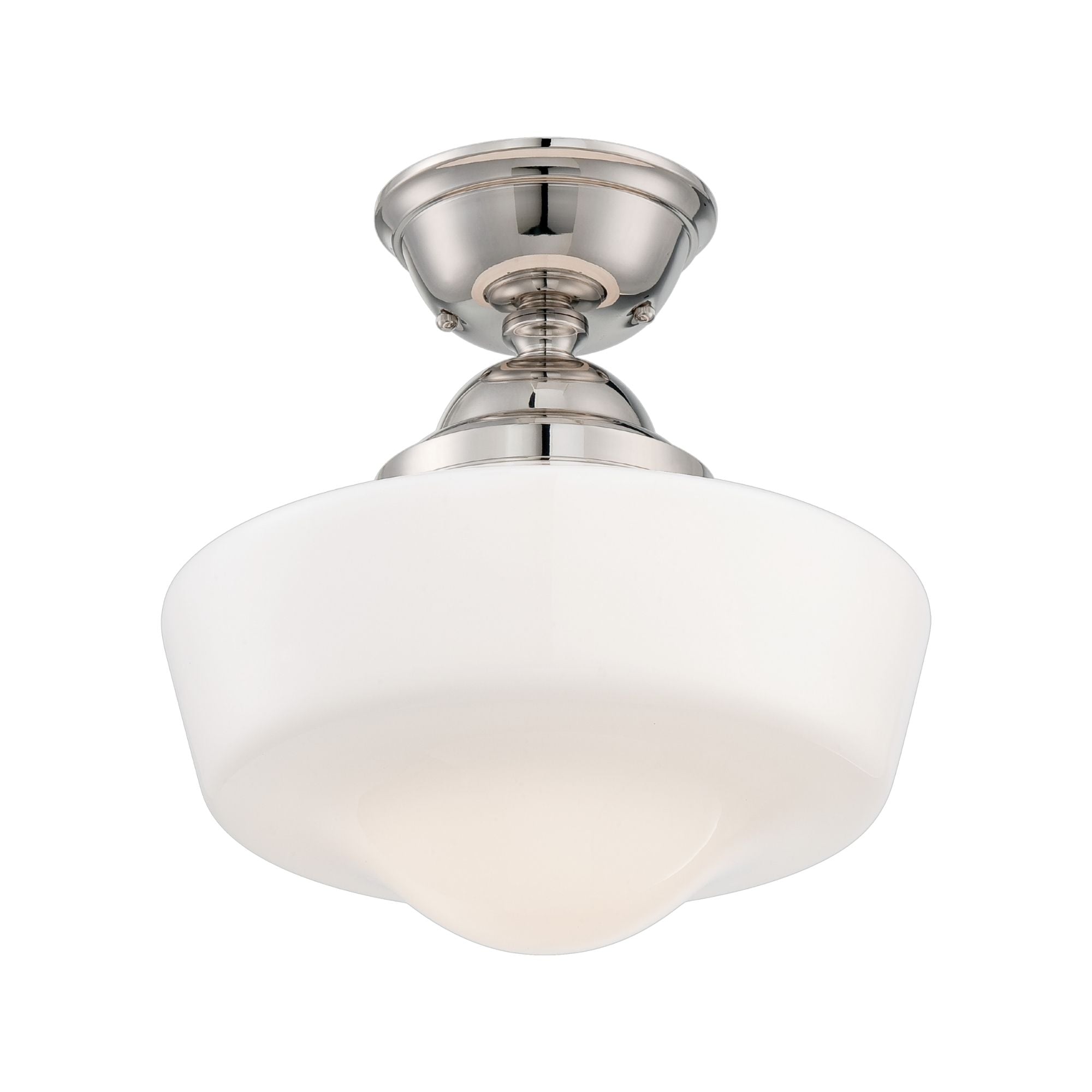 15" Semi-Flush Mount, Polished Nickel Finish