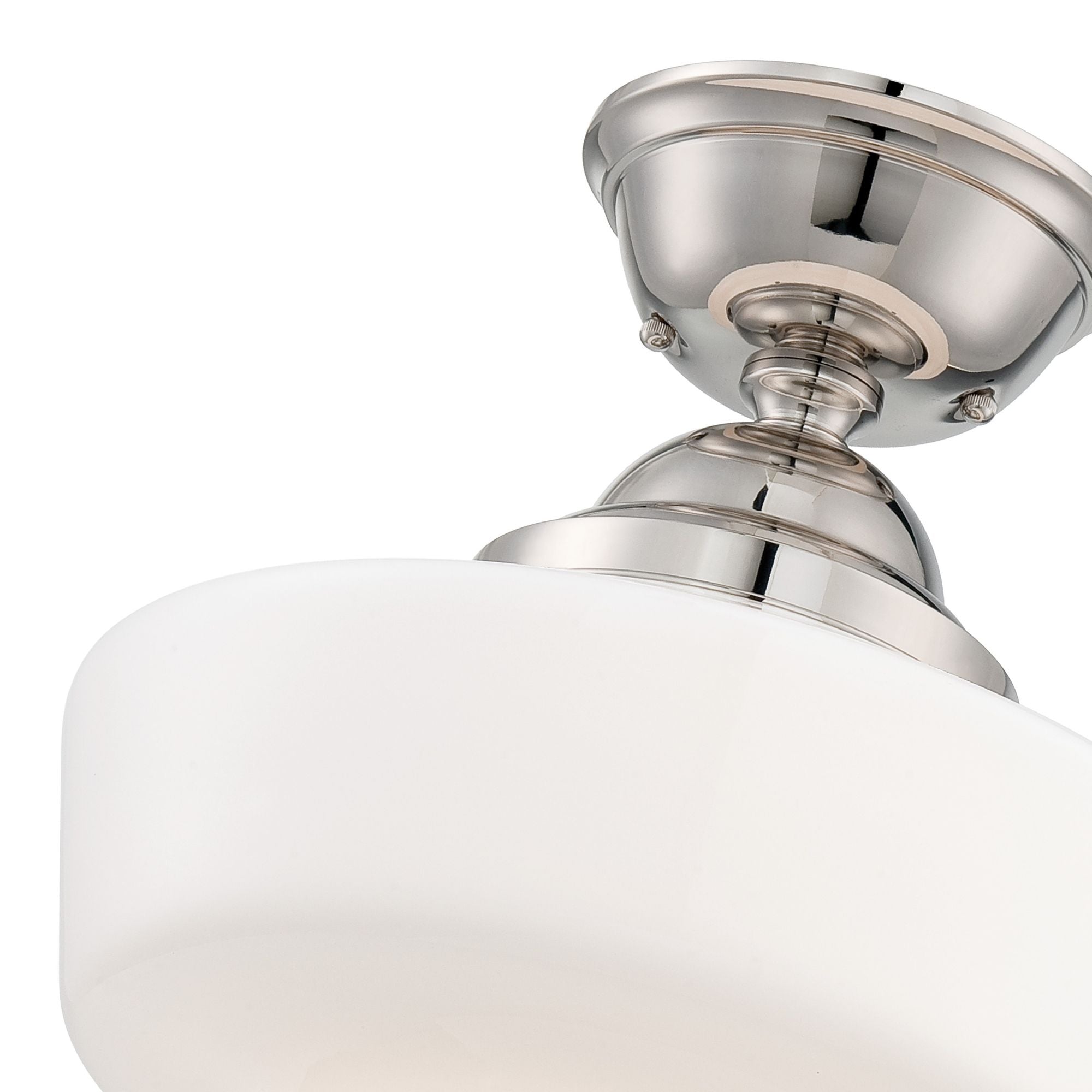 15" Semi-Flush Mount, Polished Nickel Finish