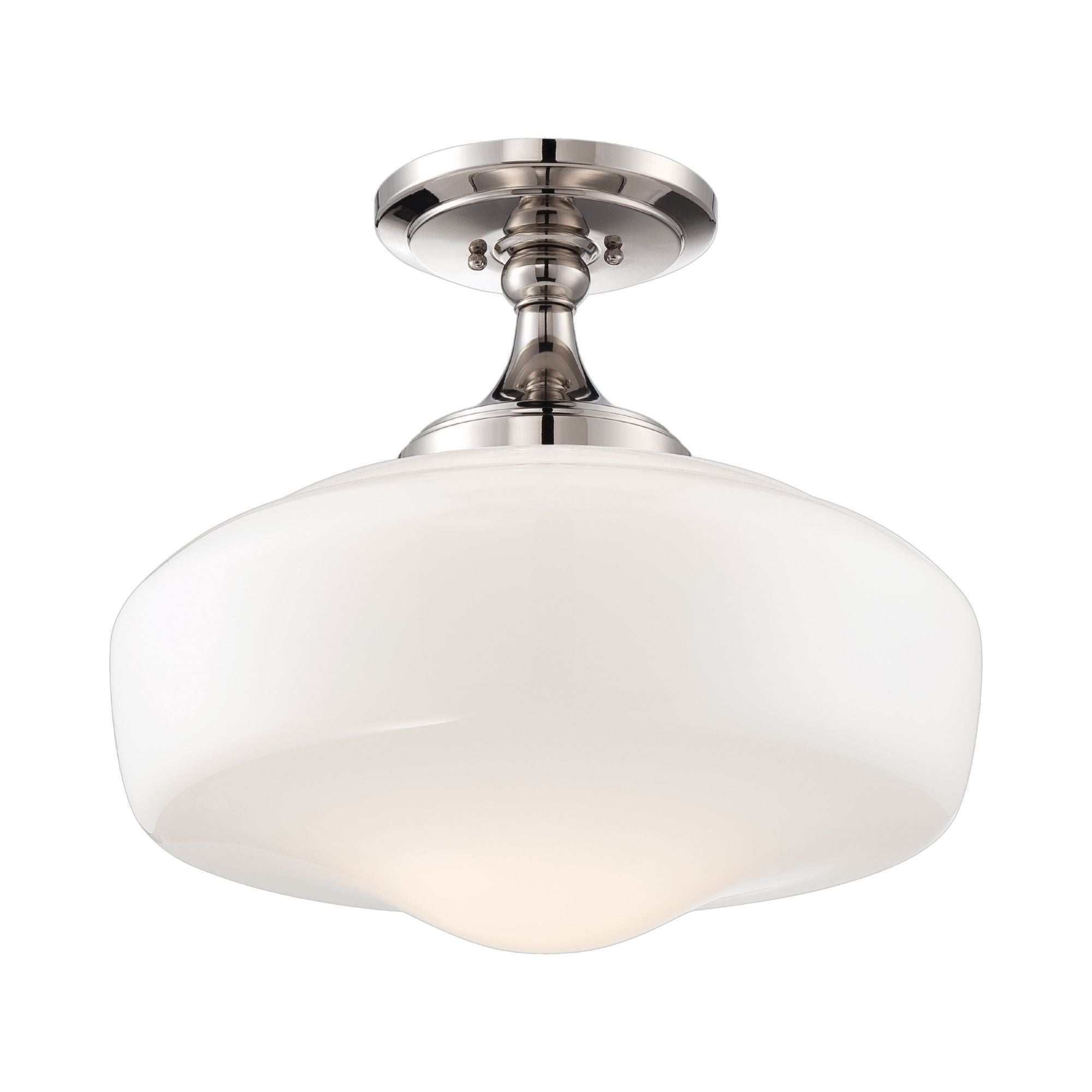 17" Semi-Flush Mount, Polished Nickel Finish