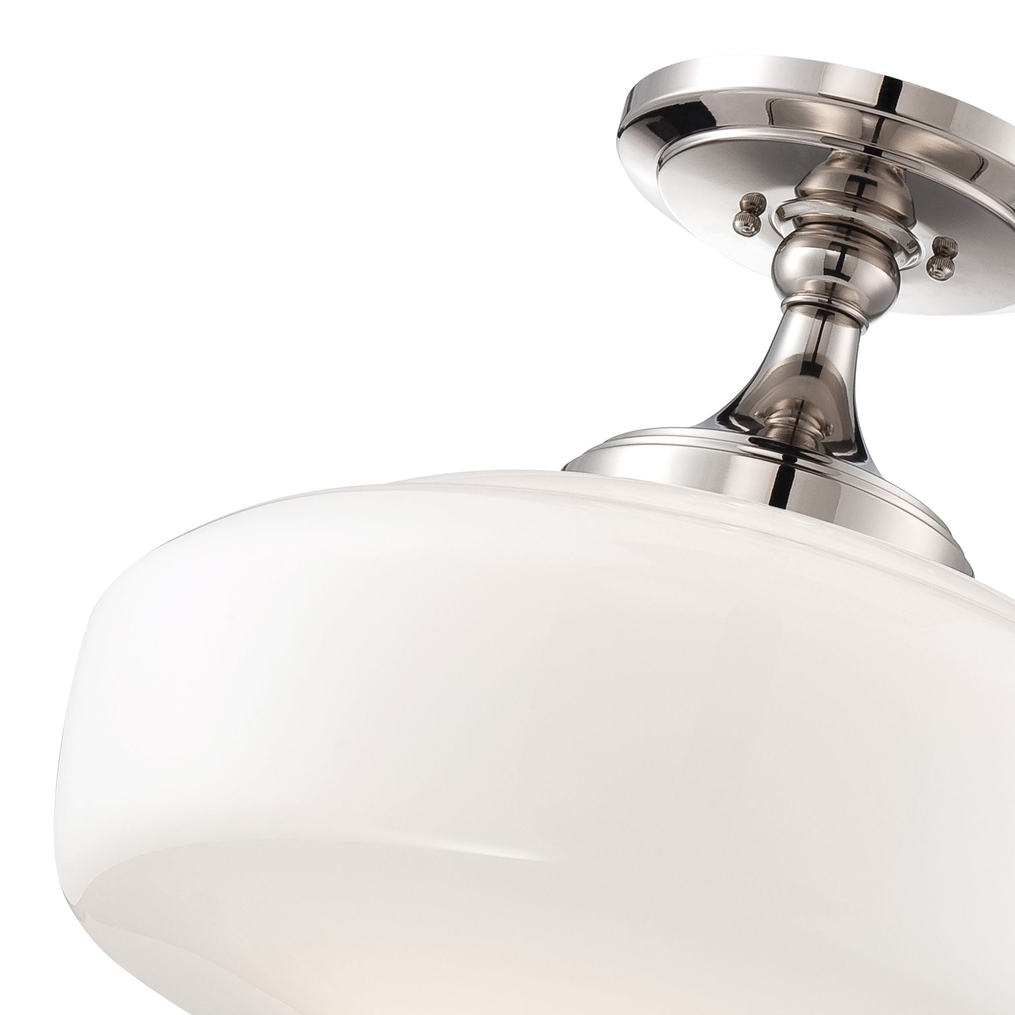 17" Semi-Flush Mount, Polished Nickel Finish
