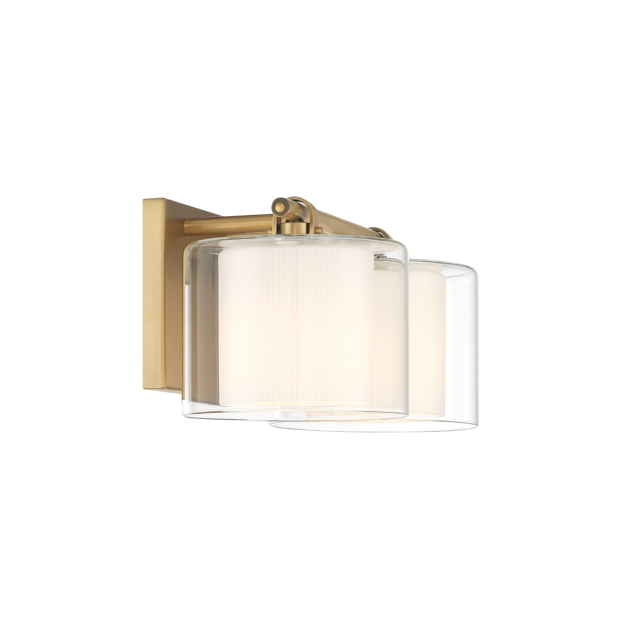 Minka-Lavery Seville 14.5 in. 2-Light Vanity, Legacy Brass with Clear and Etched Opal Glass Cylinder