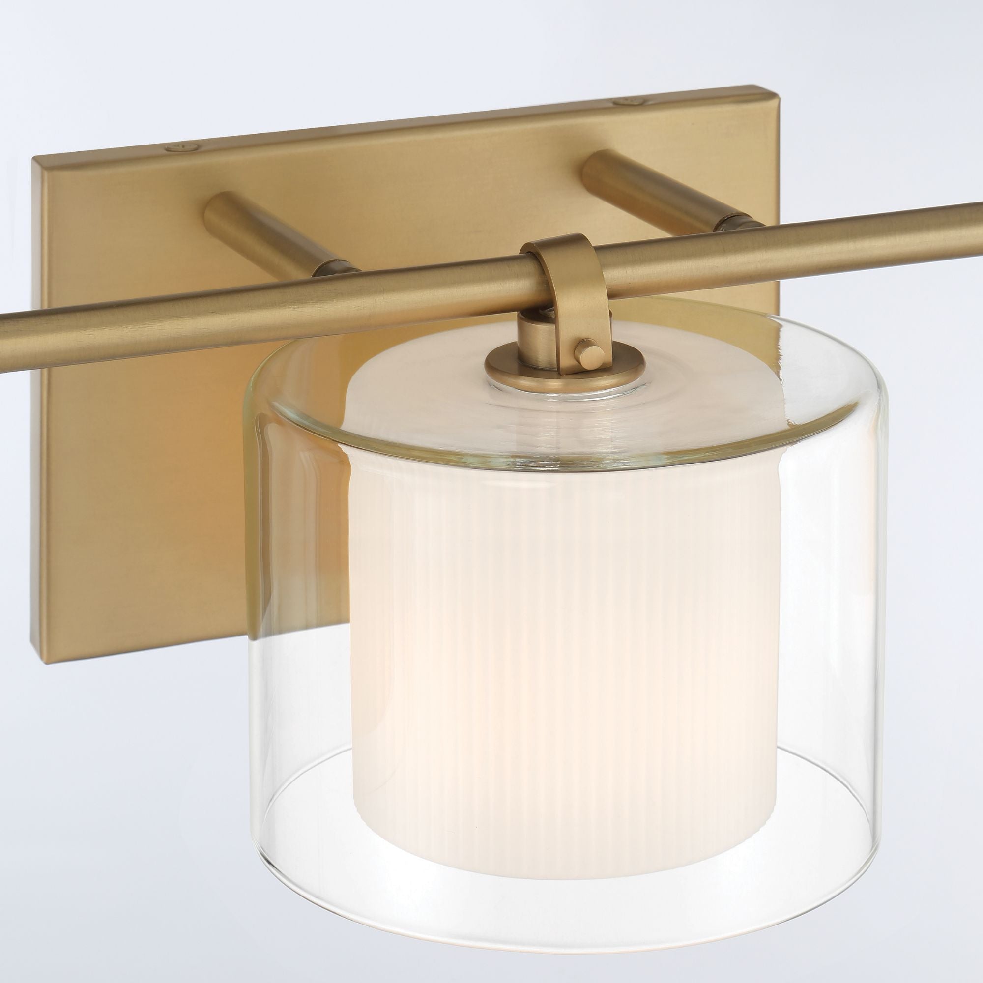 Minka-Lavery Seville 22.75 in. 3-Light Vanity, Legacy Brass with Clear and Etched Opal Glass Cylinder