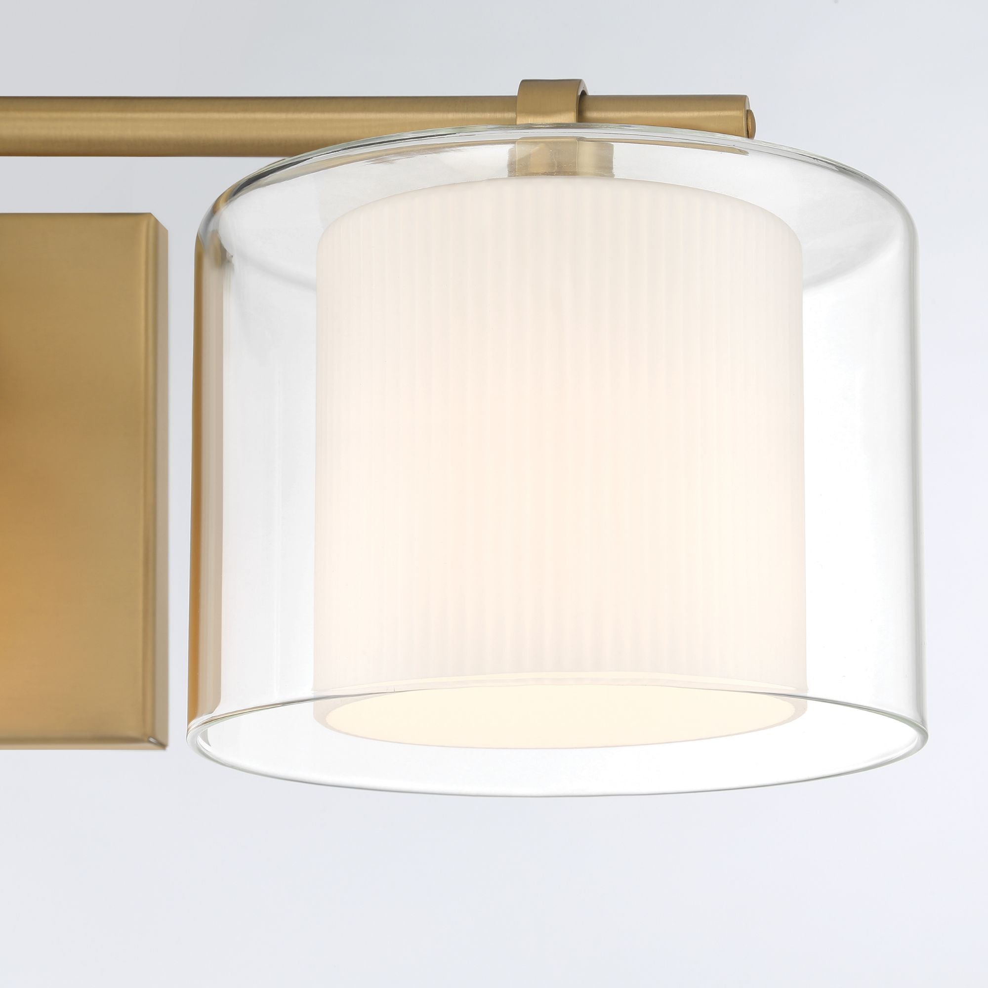 Minka-Lavery Seville 22.75 in. 3-Light Vanity, Legacy Brass with Clear and Etched Opal Glass Cylinder