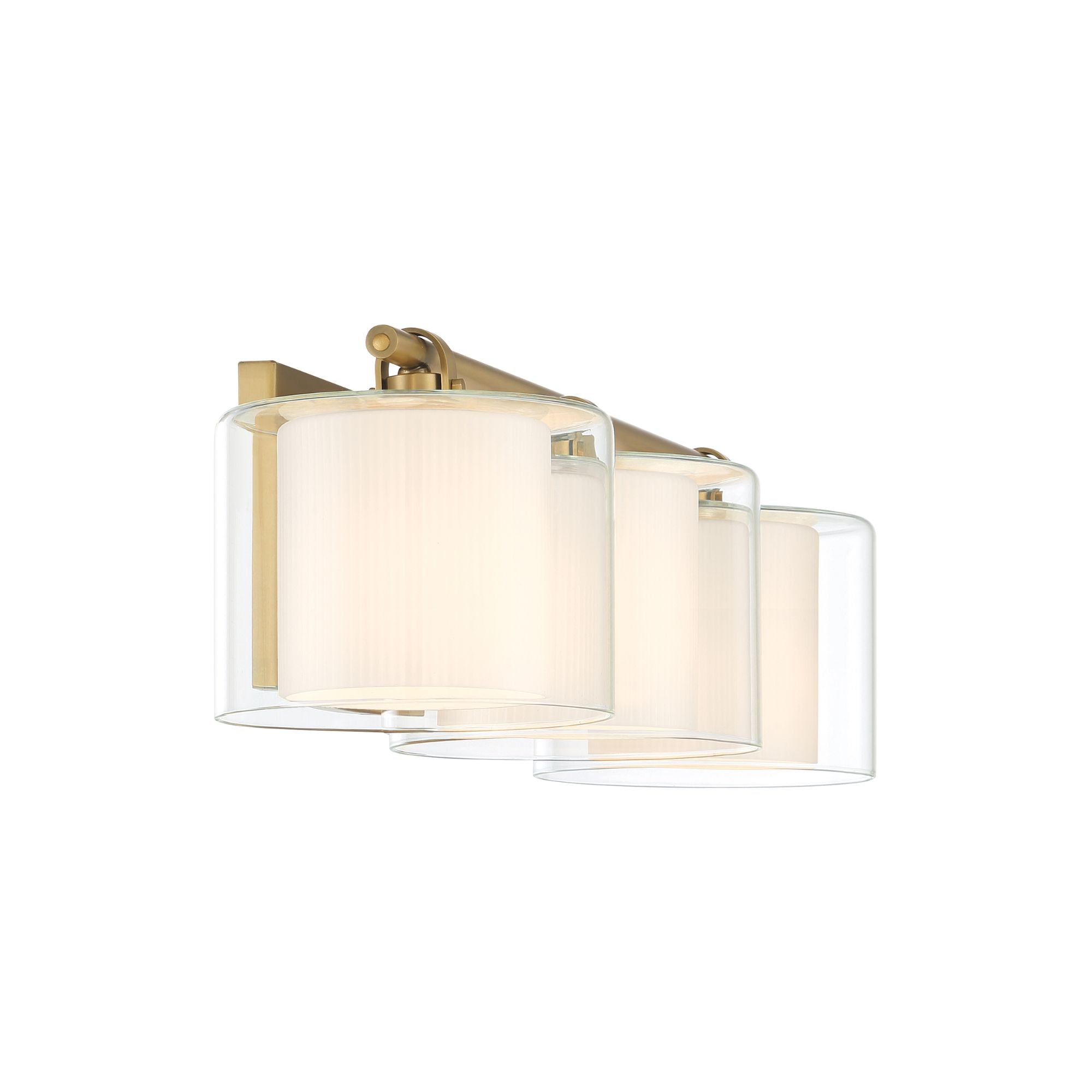 Minka-Lavery Seville 22.75 in. 3-Light Vanity, Legacy Brass with Clear and Etched Opal Glass Cylinder