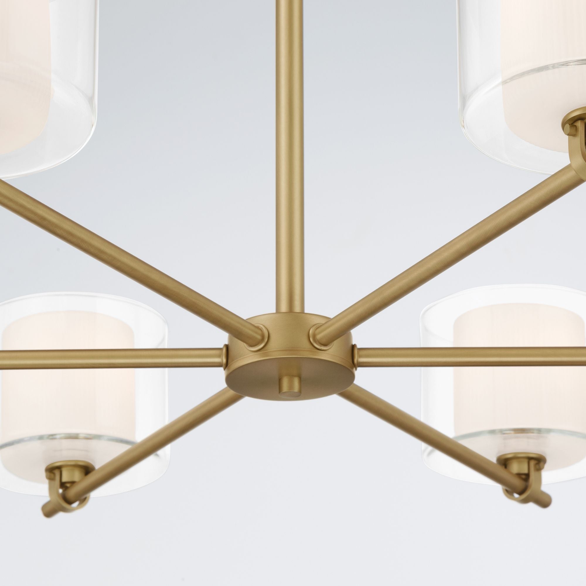 Minka-Lavery Seville 32 in. 6-Light Chandelier, Legacy Brass with Clear and Etched Opal Glass