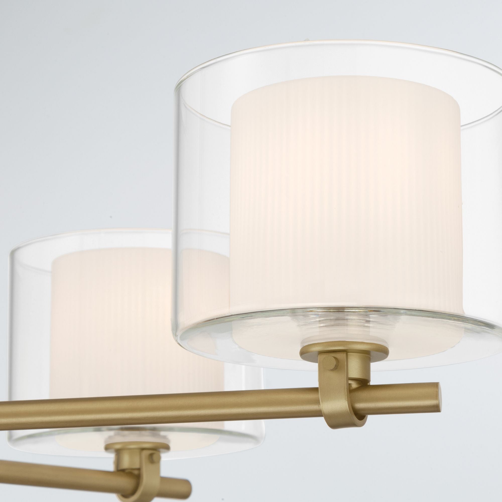 Minka-Lavery Seville 32 in. 6-Light Chandelier, Legacy Brass with Clear and Etched Opal Glass