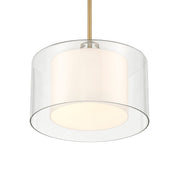 Minka-Lavery Seville 12.75 in. Semi-Flush Mount, Legacy Brass with Clear and Etched Opal Glass