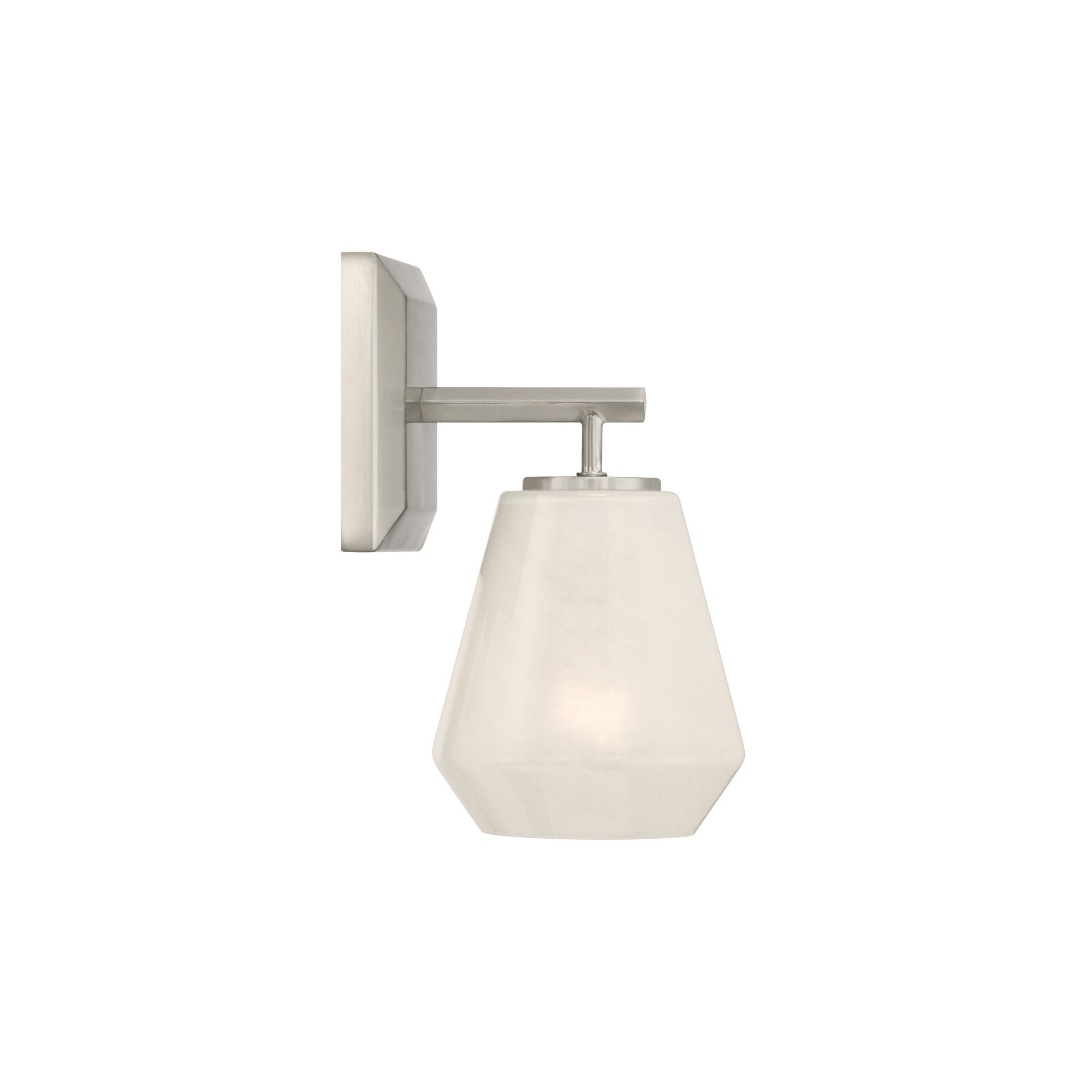 Minka-Lavery Siena 9.5 in. Bathroom Vanity Light, Brushed Nickel with Alabaster Glass