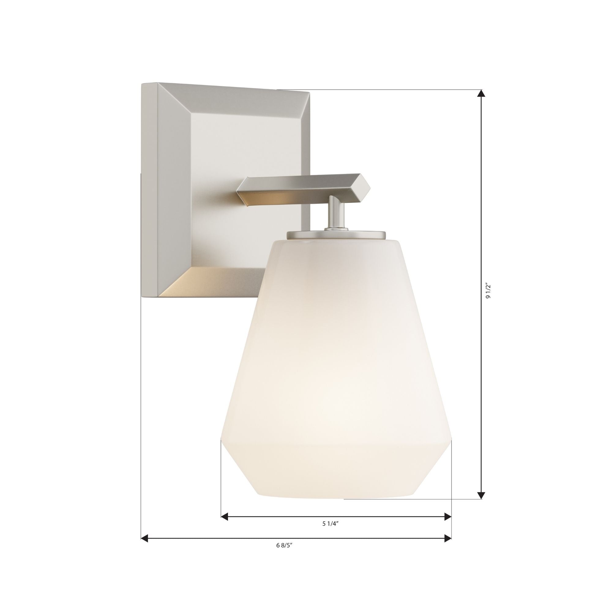 Minka-Lavery Siena 9.5 in. Bathroom Vanity Light, Brushed Nickel with Alabaster Glass