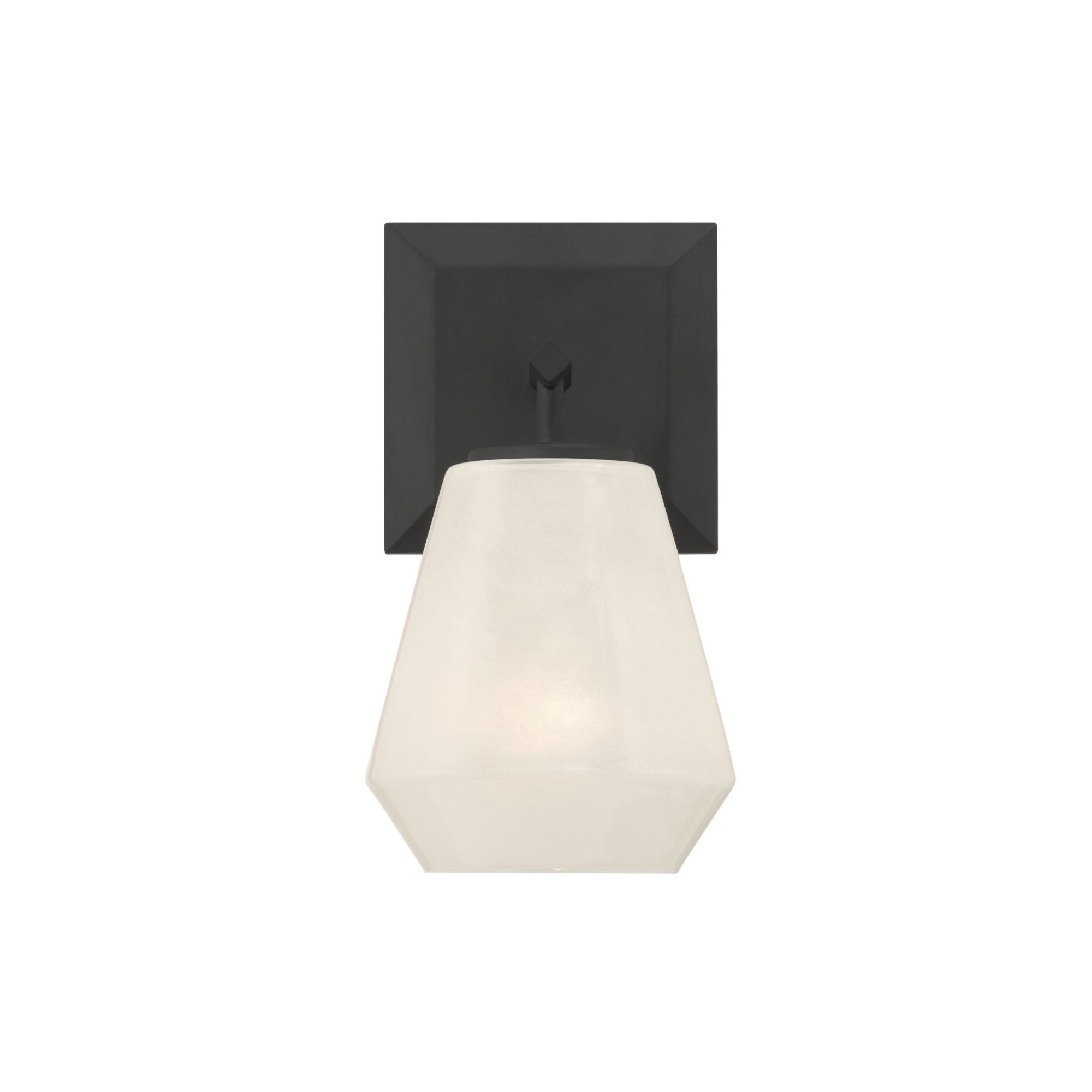 Minka-Lavery Siena 9.5 in. Bathroom Vanity Light, Dark Matte Black with Alabaster Tapered Glass