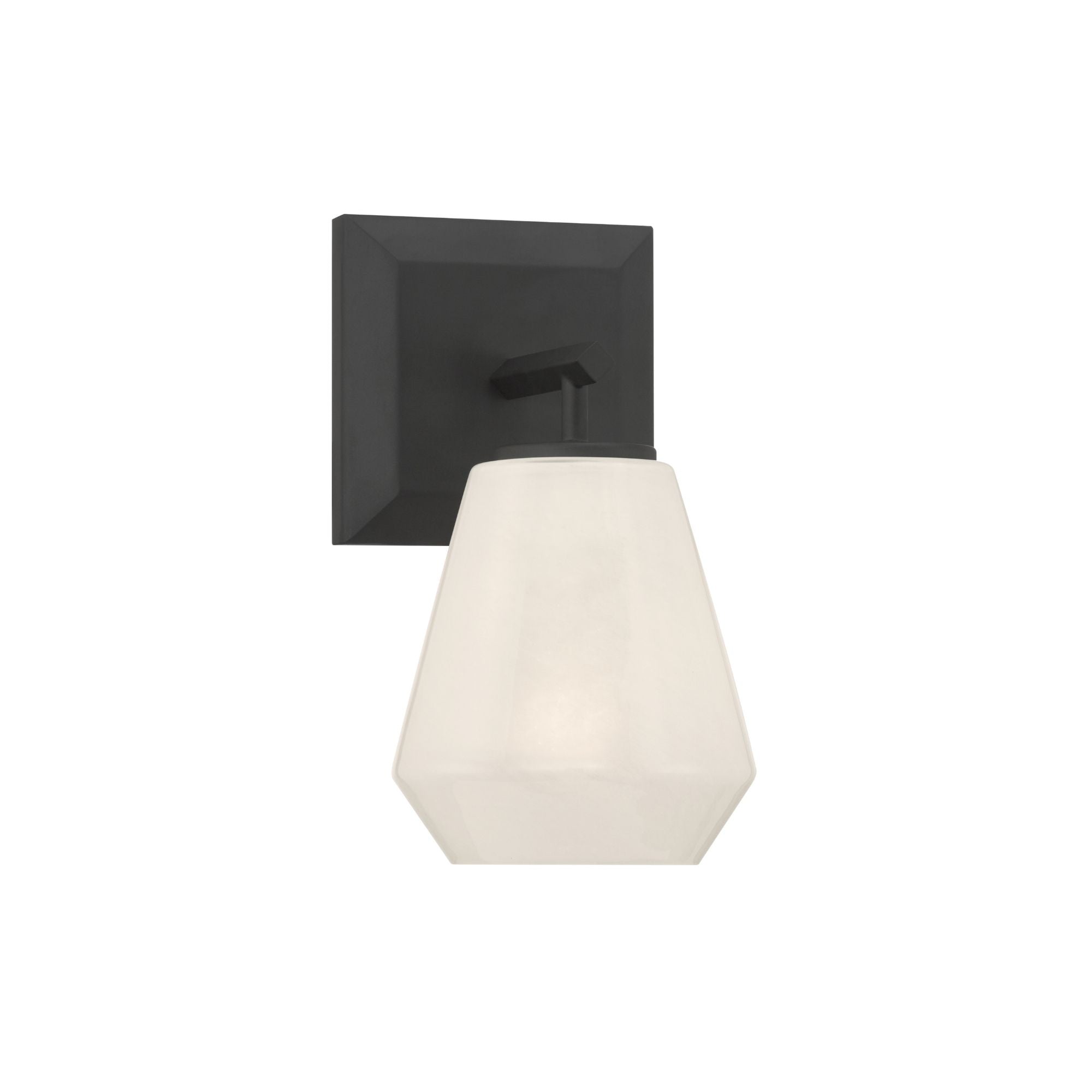 Minka-Lavery Siena 9.5 in. Bathroom Vanity Light, Dark Matte Black with Alabaster Tapered Glass