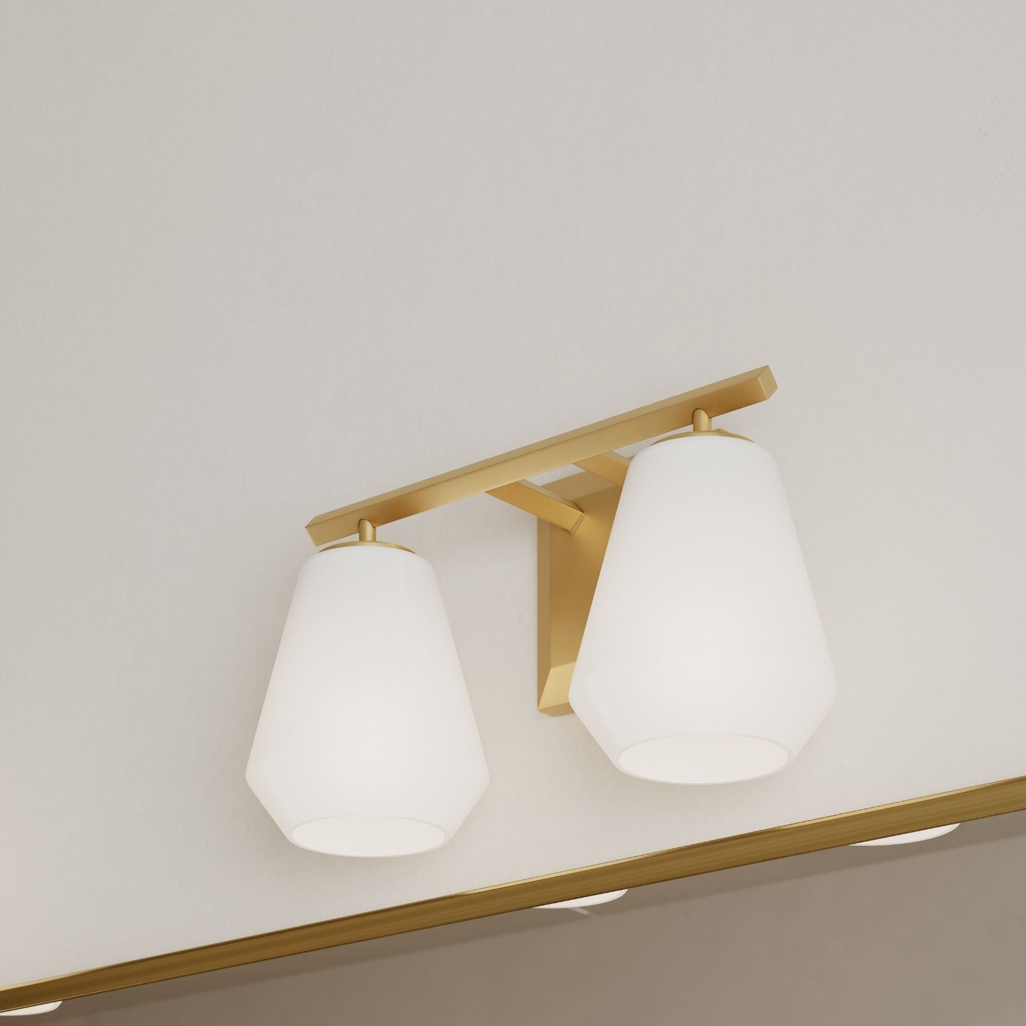 Minka-Lavery Siena 14.25 in. 2-Light Vanity, Legacy Brass with Alabaster Tapered Glass