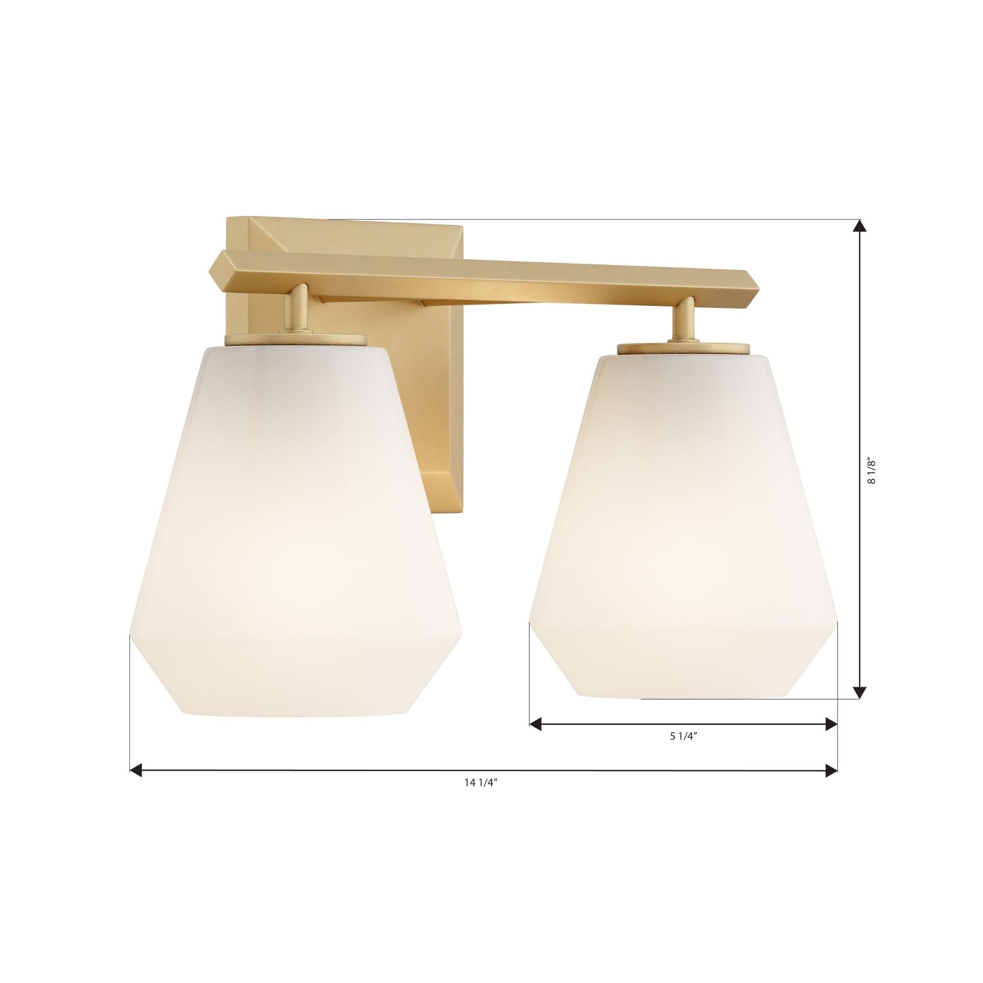 Minka-Lavery Siena 14.25 in. 2-Light Vanity, Legacy Brass with Alabaster Tapered Glass