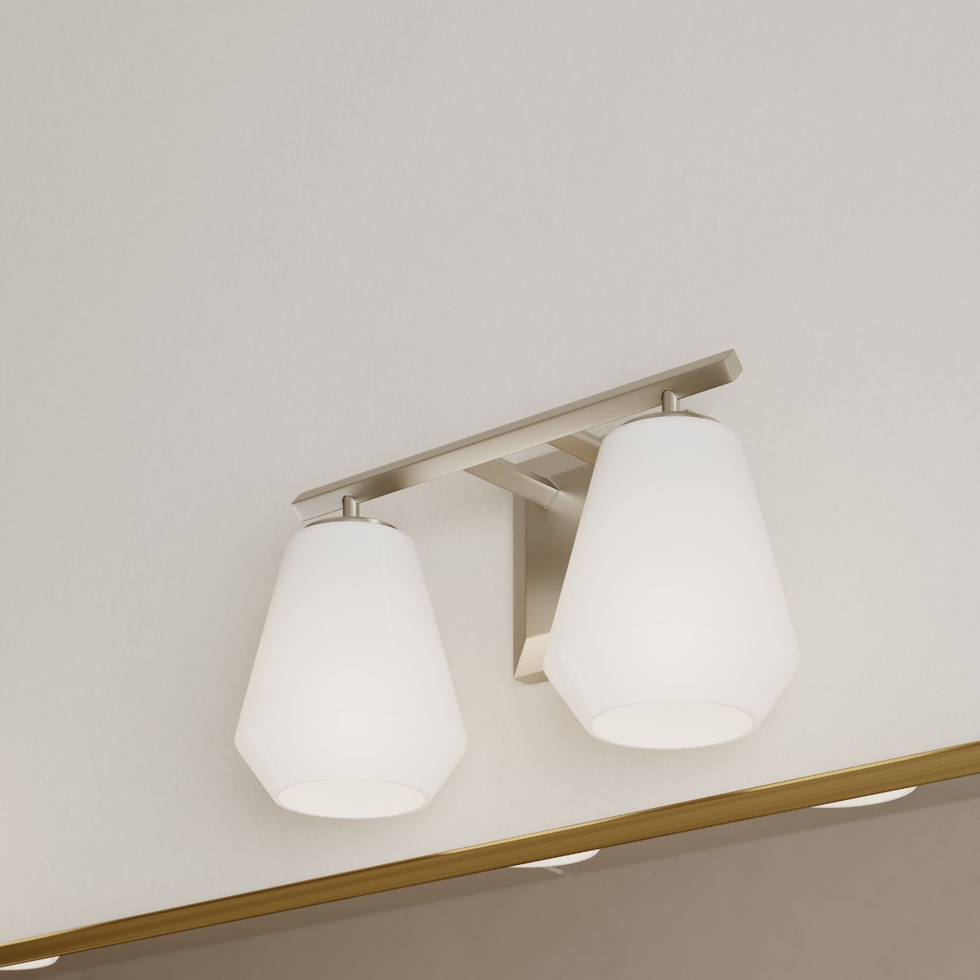 Minka-Lavery Siena 14.25 in. 2-Light Vanity, Brushed Nickel with Alabaster Glass