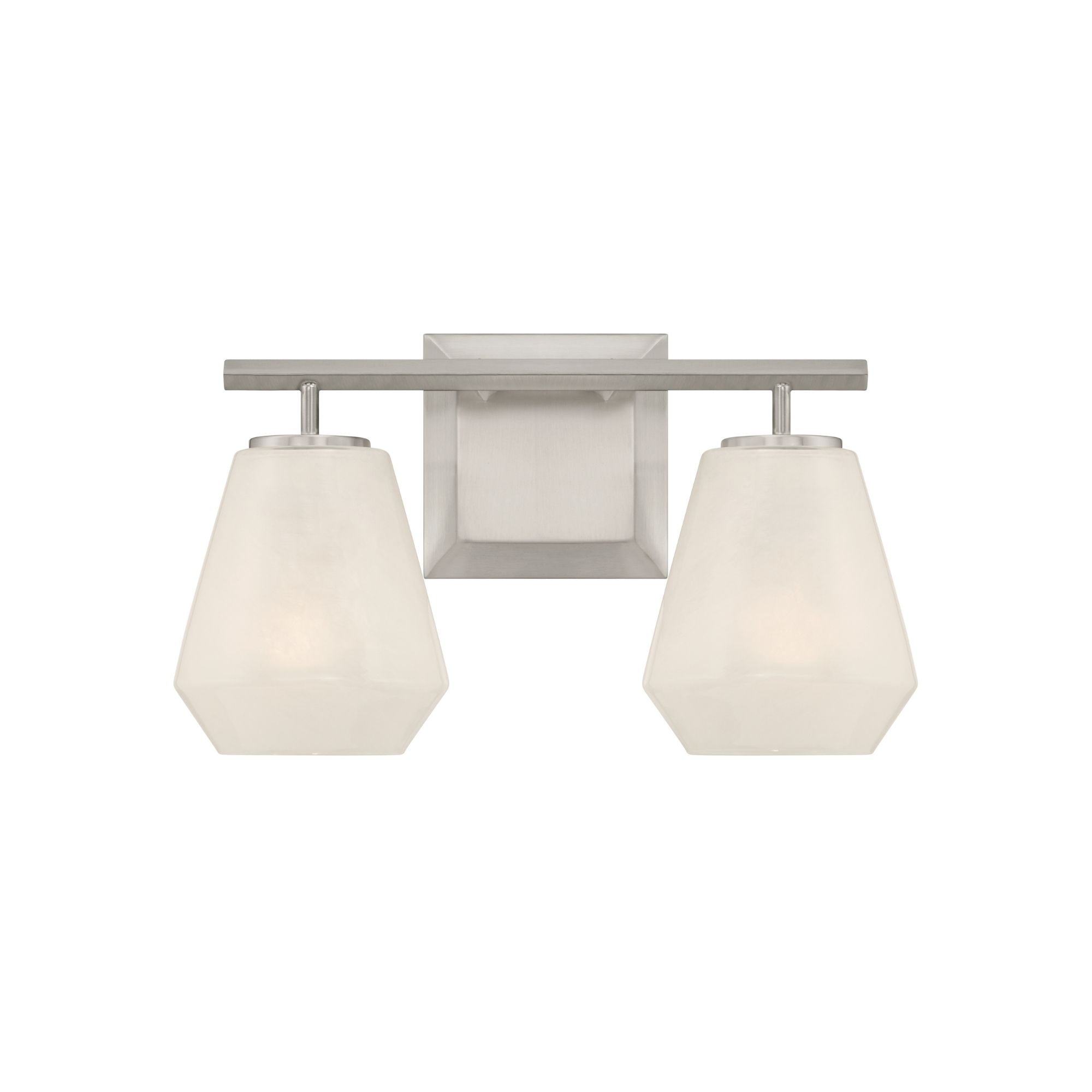 Minka-Lavery Siena 14.25 in. 2-Light Vanity, Brushed Nickel with Alabaster Glass